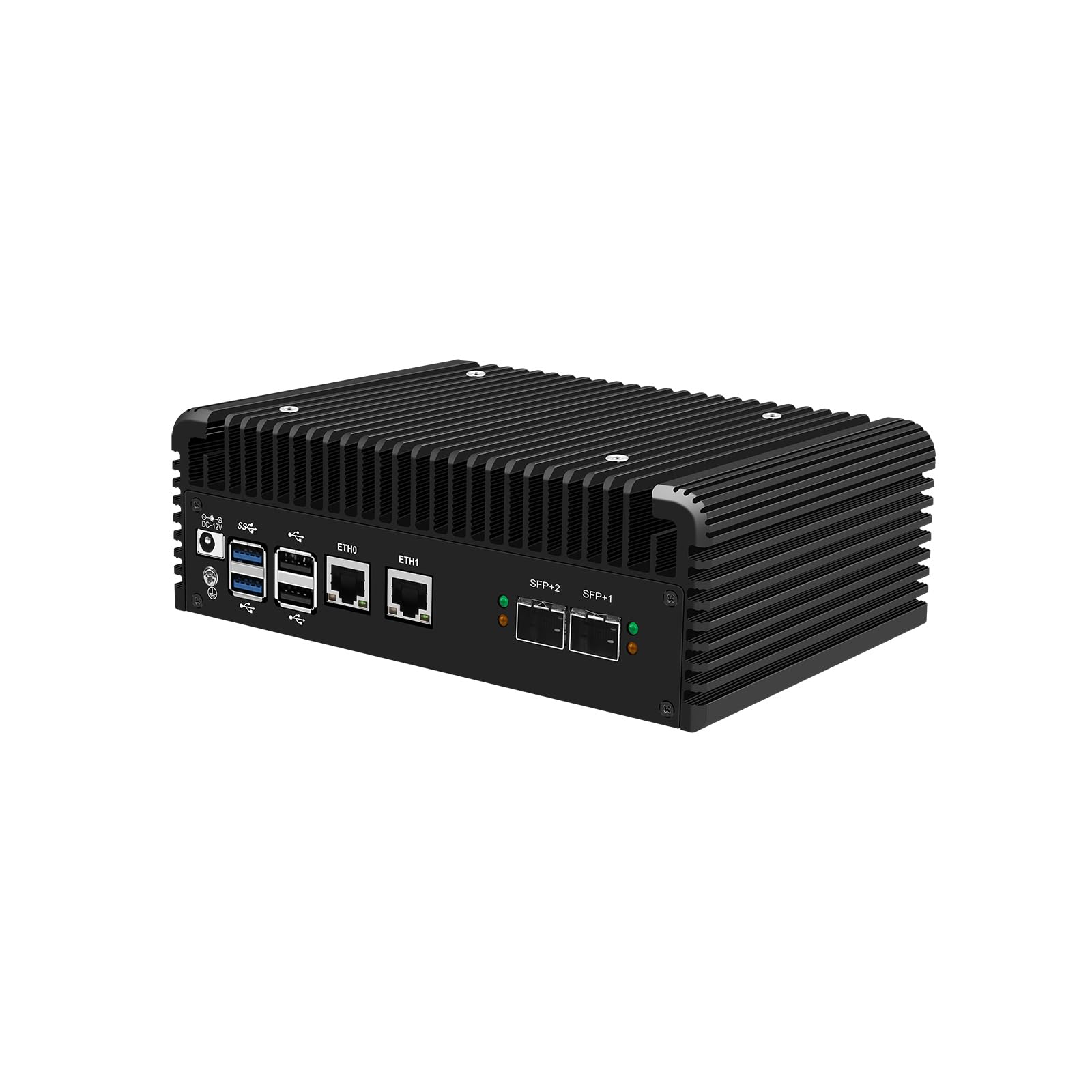 Firewall Appliance, Mini PC, PFSense, Mikrotik, OPNsense, VPN, Router PC, N100, RJ71, 2 x 2.5GbE LAN, 2 x SFP+ 10GbE 82599ES, 2 x HDMI, TF, Type-C, 0 RAM, 0 Storage, Barebone No System