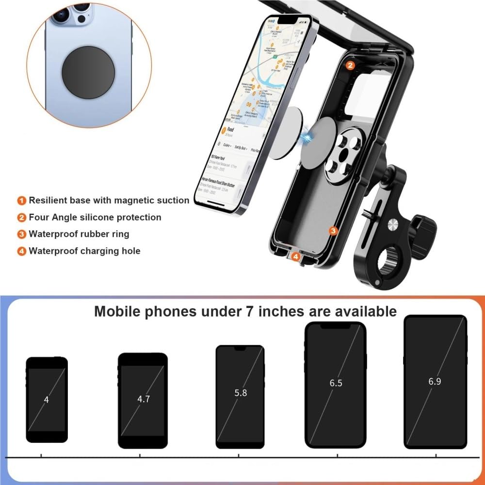 Supporto Per Cellulare Impermeabile Per Con Rotazione A 360° Per Moto Elettrico Per Smartphone Da 4-6.9 Pollici