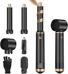 5 en 1 Ensemble de brosses pour sèche-cheveux, Fotgear 800W Chaud Air Styler de cheveux Auto Wrap Curlers Multi outils de collage des cheveux avec 3 Paramètres de température de niveau convenant pour le séchage à sec droit Lissage Volumisation