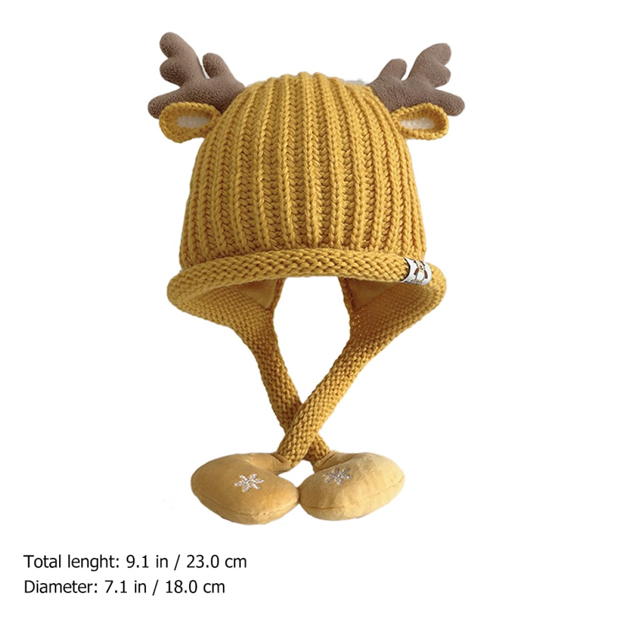 BESTYASH Sombrero Tejido Gorro de Navidad Sombrero de Navidad para niños Sombrero de pompón de bebé Gorro Termico Gorro Bebe Gorro de Invierno Gorro recién Nacido Acrílico Yellow