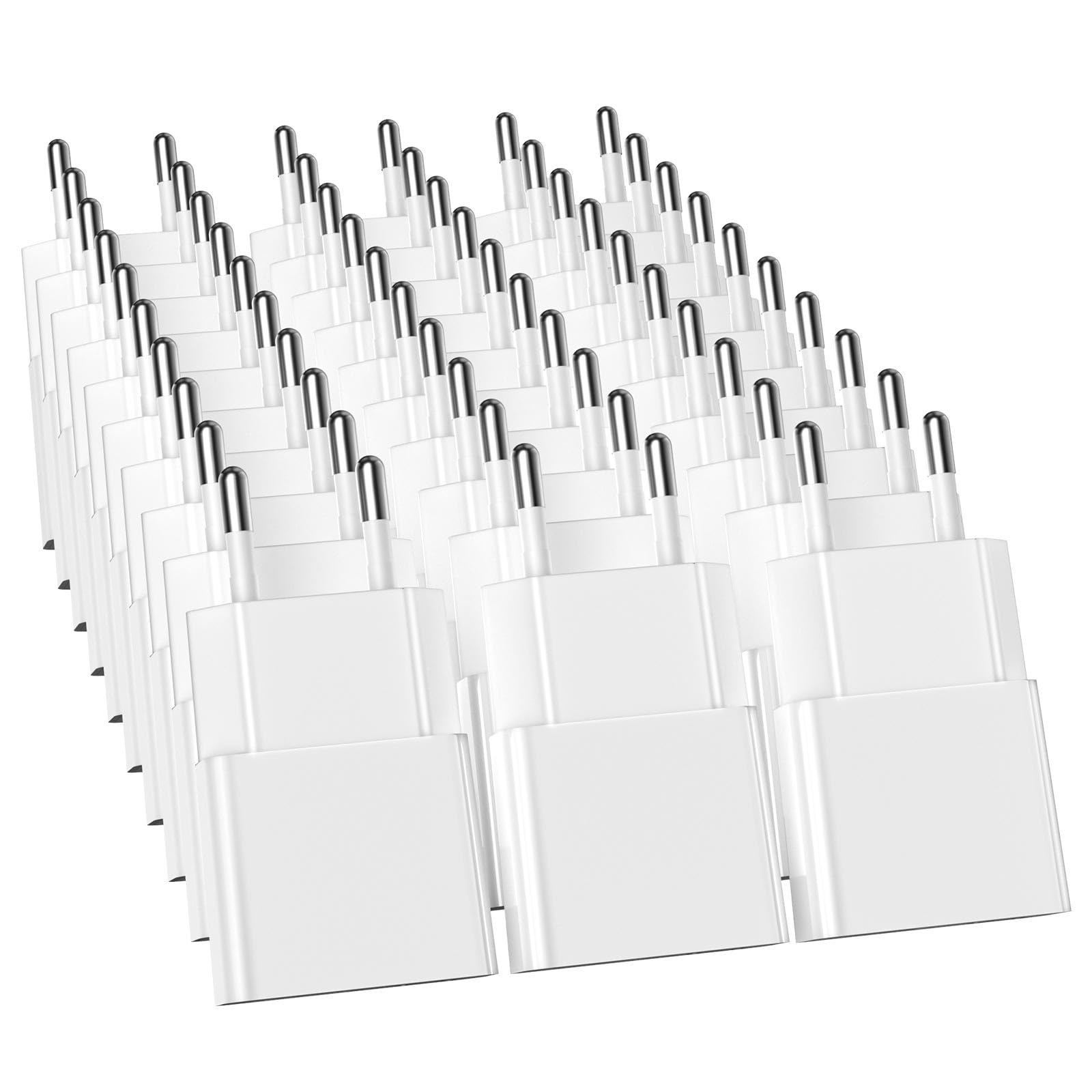 5W USB-Ladegerät ultradünner universeller Ladeadapter (5V 1A) – 2 Ports: USB-C + A (30er Pack) für iPhone, eBook-Readern,elektrischen Zahnbürsten Xperia, Playern & Smartphones– Weiß