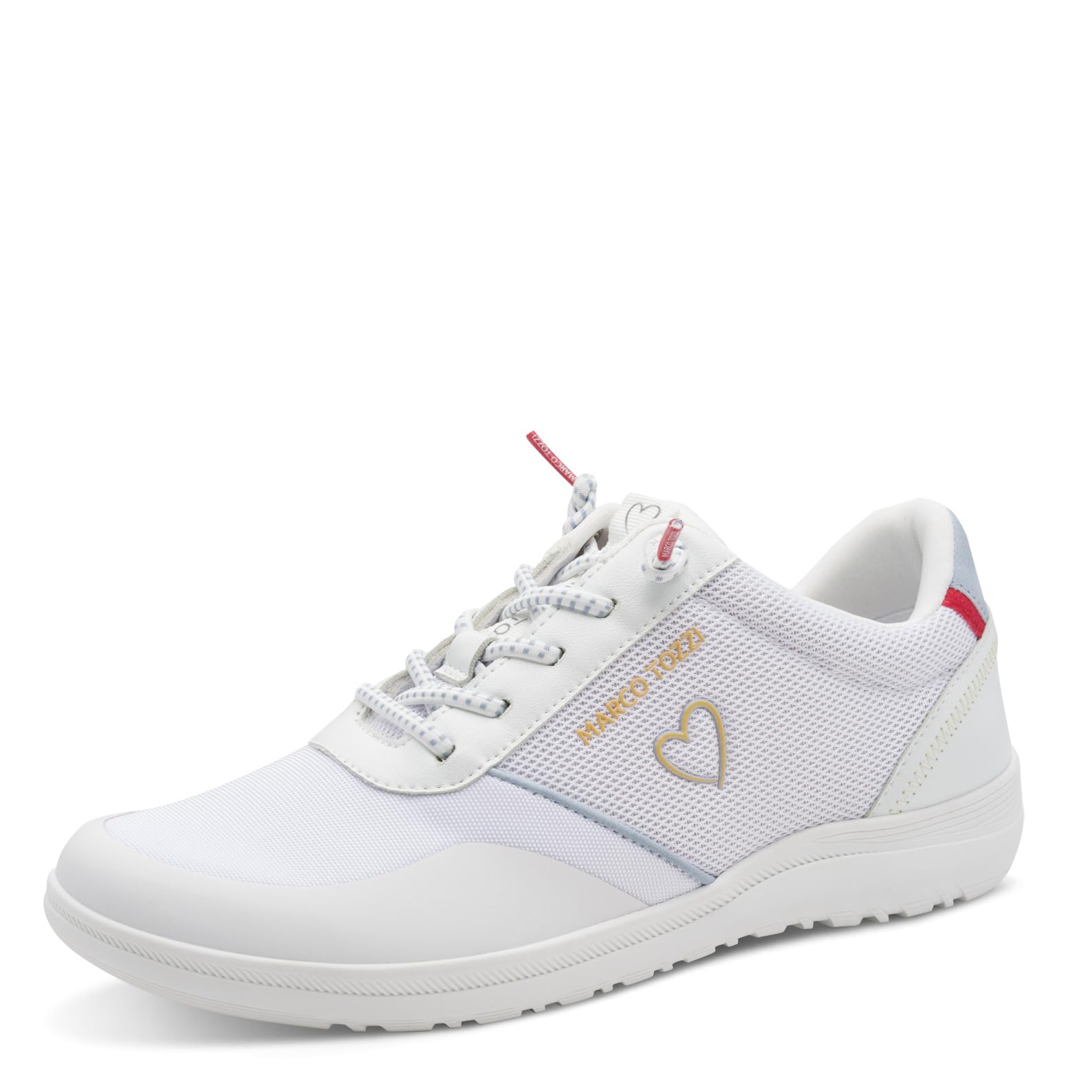 MARCO TOZZI Women's Sneaker Soft Feel Me Removable Footbed Soft Lining Modern, White (White Comb), 4.5 UK