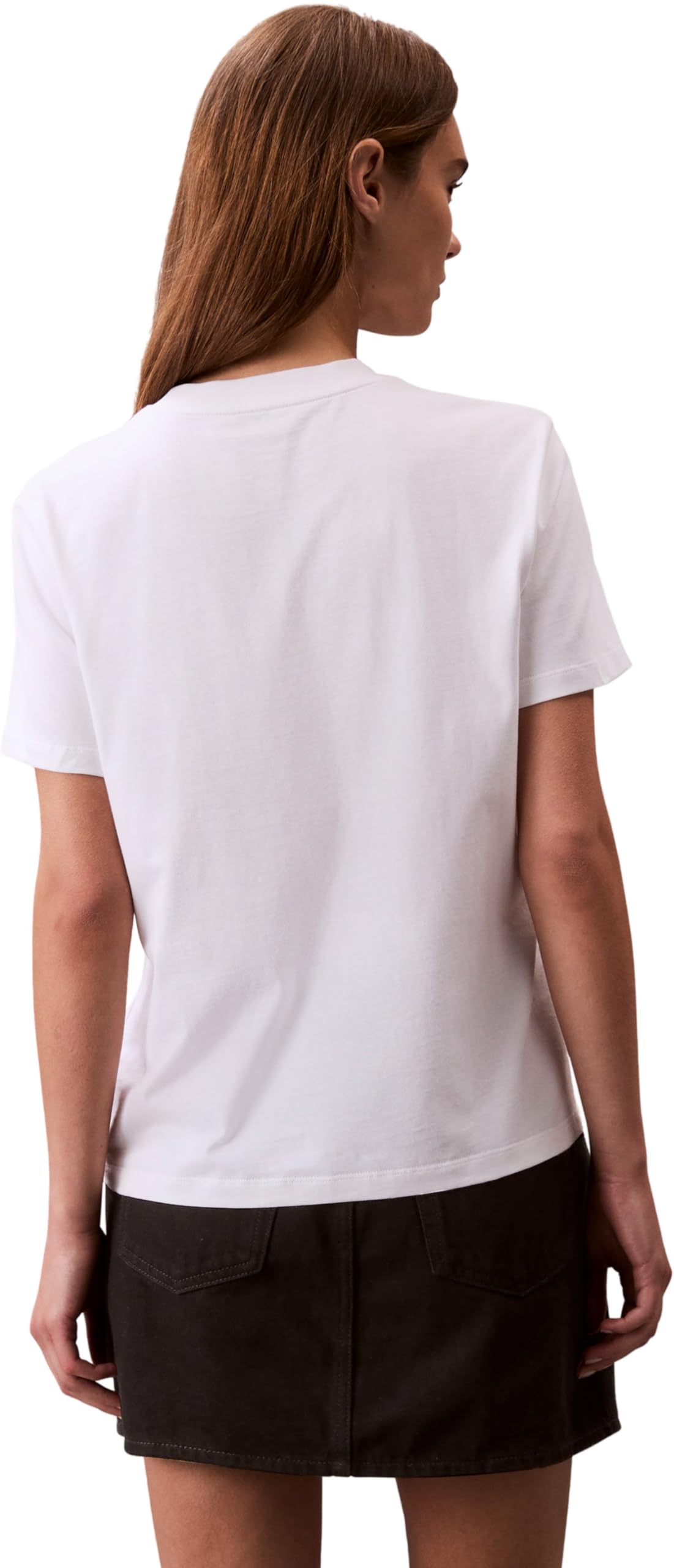 Calvin Klein Camiseta de Manga Corta Mujer Logo Classic Regular Fit