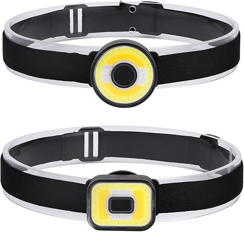 Faros delanteros, tipo C, recargable, ligero, 5 modos, con atracción magnética para acampar al aire libre, reparación, senderismo, 2 paquetes