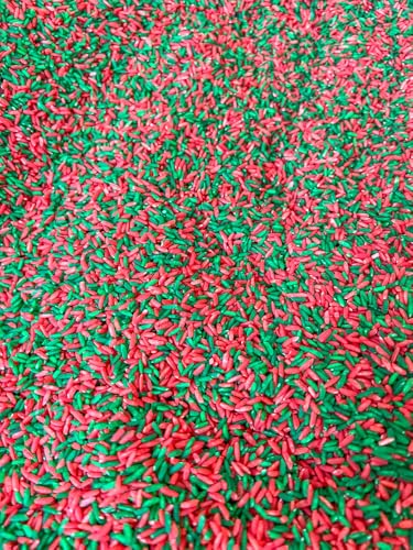 Image of Sensory Bin Filler for Sensory Table - Colored Rice for Sensory Play (Christmas RG)