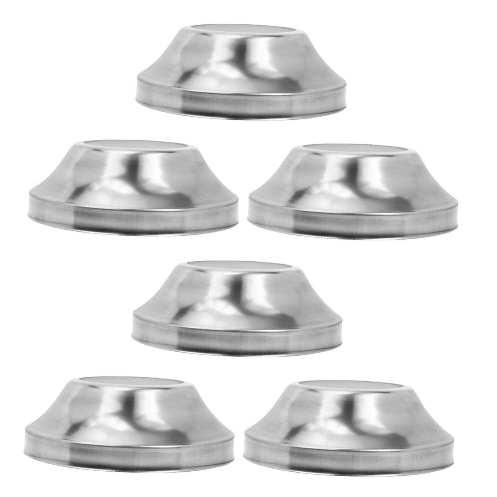 STAHAD 6pcs Fence Post Metal Post Base Post Anchor Railing Post Foot Base Post Bases Vinyl Sleeves Deck Post Connector Round Post Sleeve 6x6 Post Base Trumpet Bottom Plate Stainless Steel