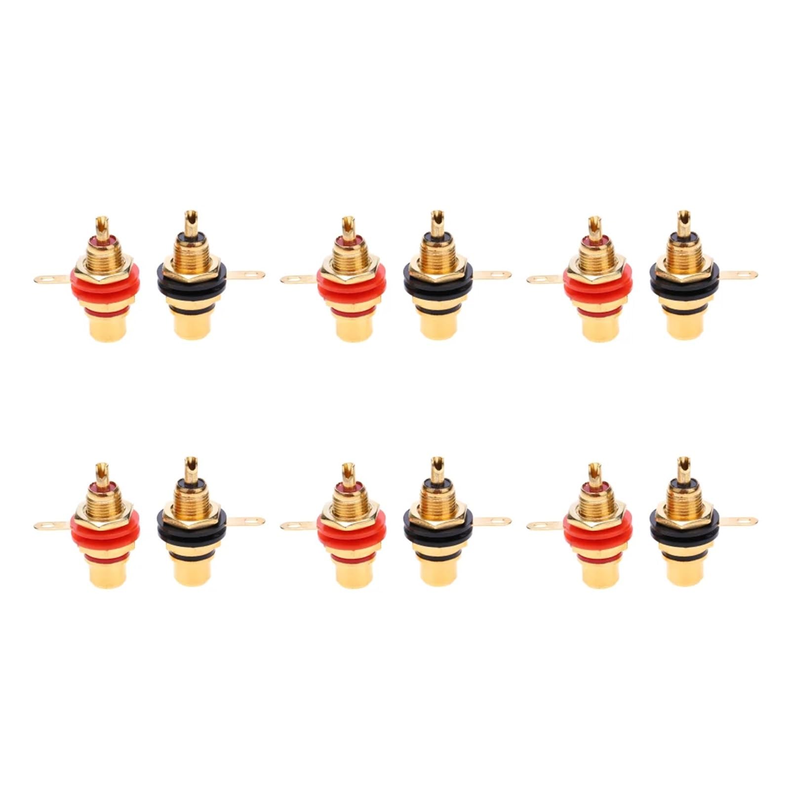 2-16 szt. Adapter do montażu na panelu podwozia stop cynkowy złocenie żeńskie złącze typu jack RCA akcesoria RCA żeńskie gniazdo wtykowe(6Pair)