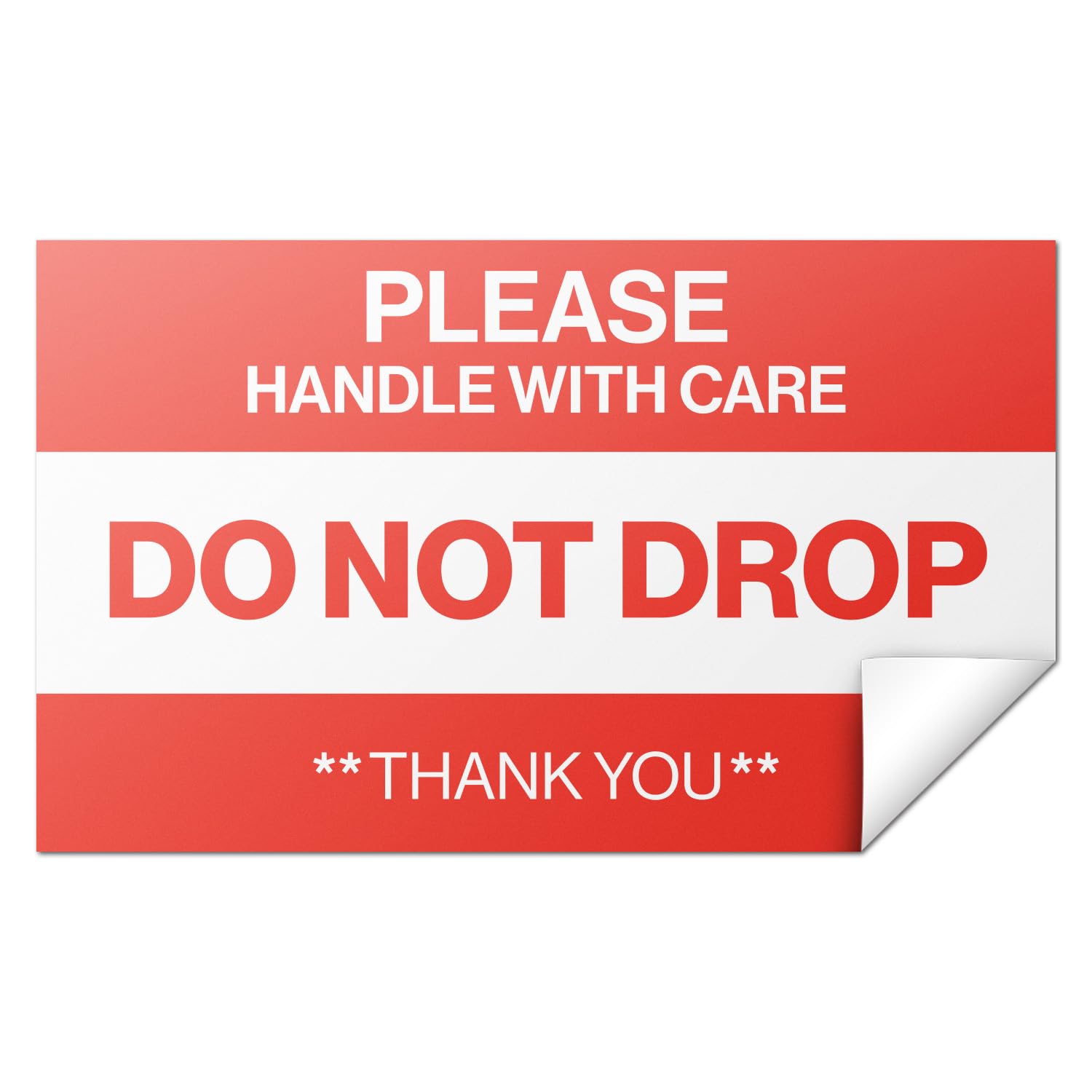 Autocollants « Please Handle with Care Do Not Drop » de 12,7 x 7,6 cm - Rouge et blanc, autocollants, pour expédition, emballage et manipulation fragiles (600 autocollants)