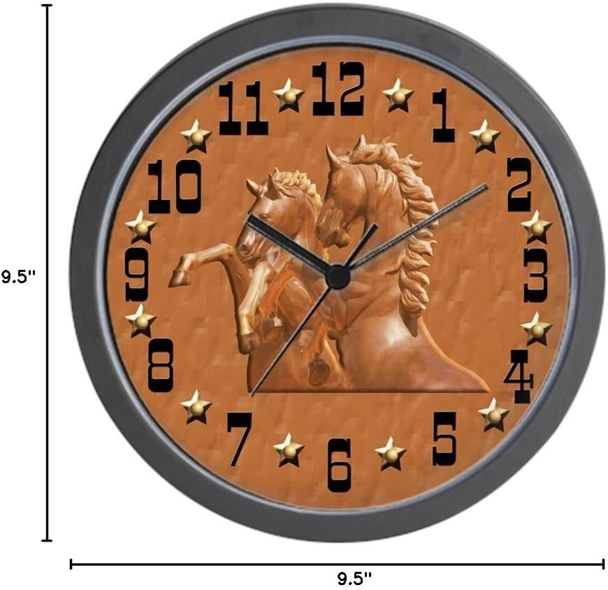 CafePress Western Theme Clock 10" Wall Clock for Livingroom, Kitchen, or Office
