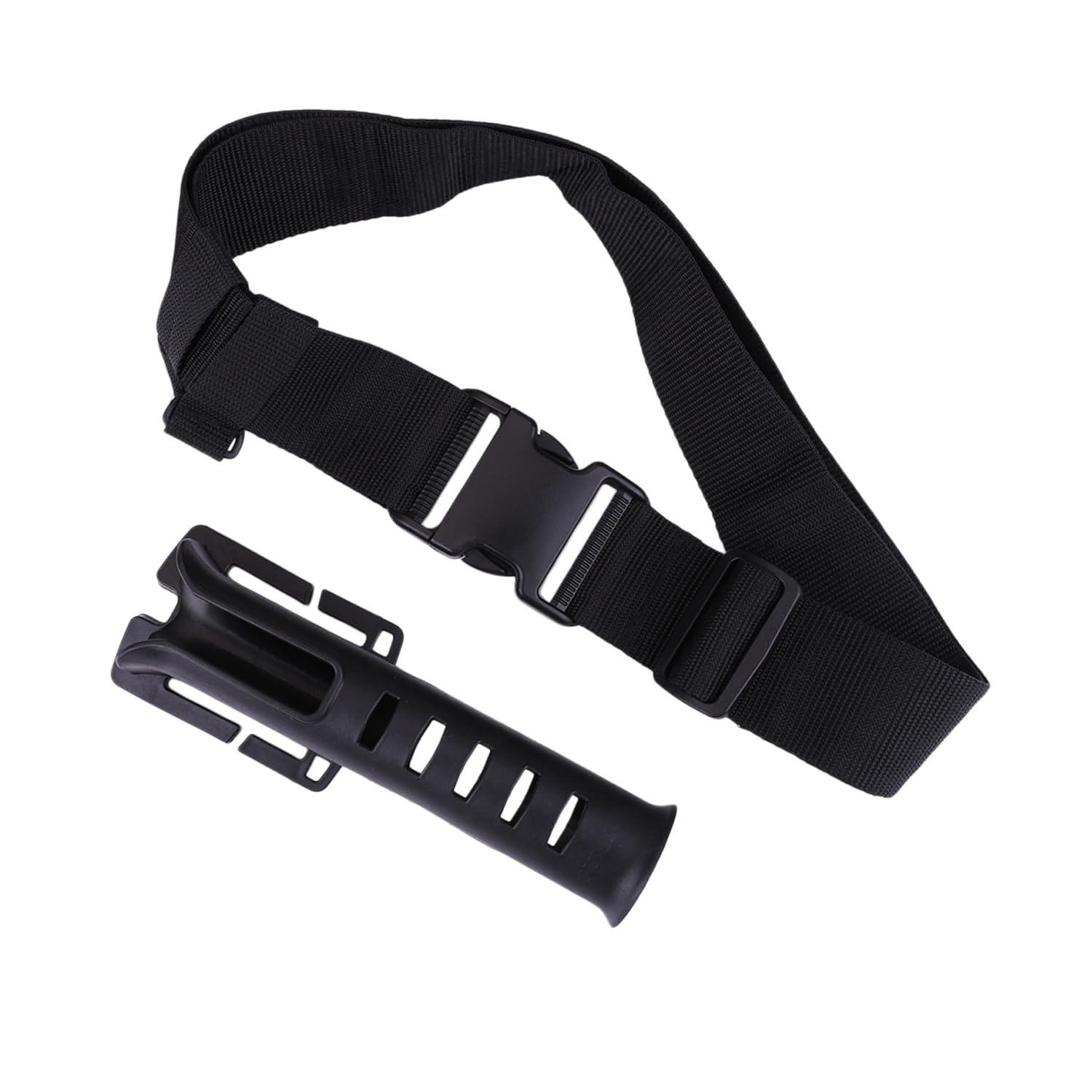 Fishing Belt Wading Rod Holder Gear Strap Chest Waist Pole Holster Hooks Fly Net Black Green Adjustable Hanging Hooks Surf Kayak Straps Hiking Nylon Wader Kayaking Quick Release (Black)