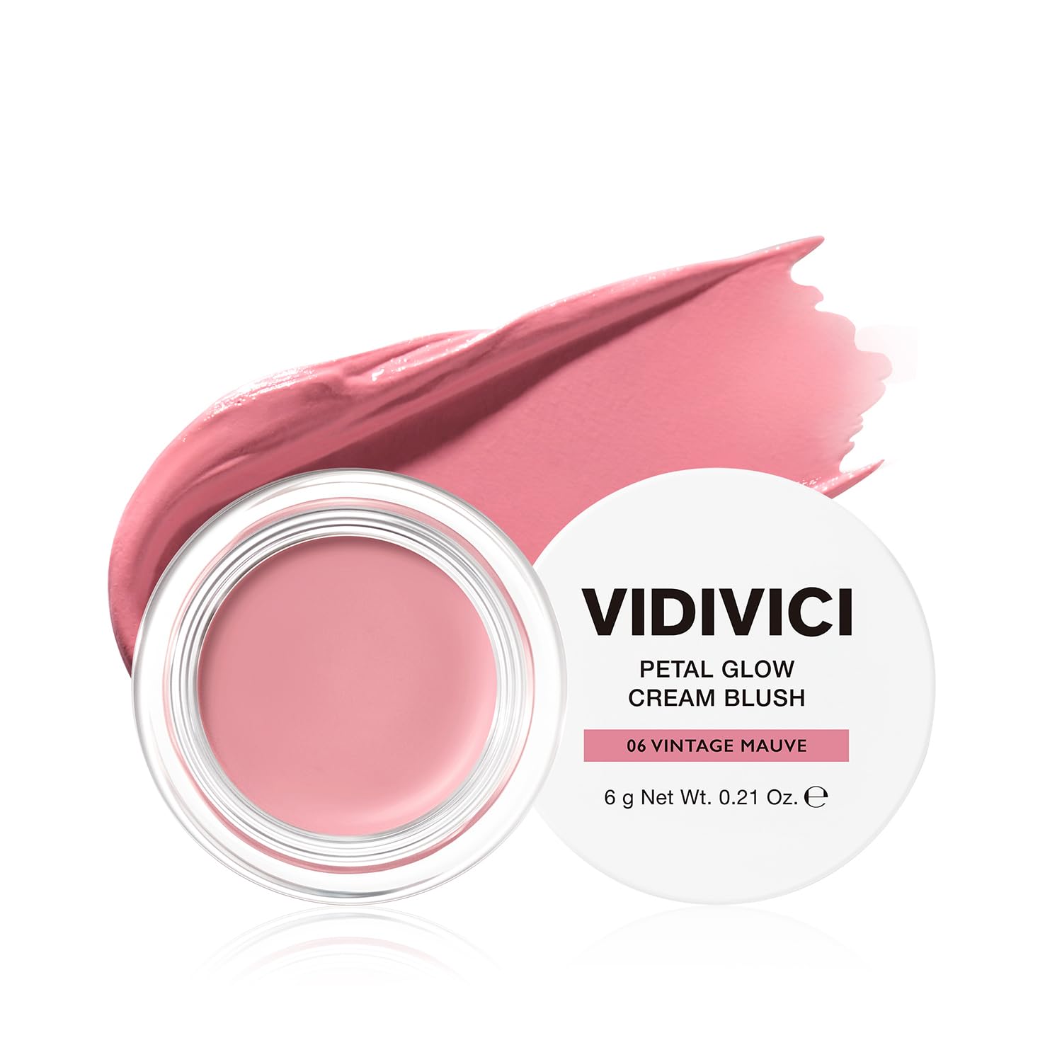 VIDIVICI Petal Glow Cream Blush, Multi-Shade Cream Blusher for Natural Radiant Cheeks, K-Beauty Long-Lasting Hydrating Color - 6g, 0.21oz (VINTAGE MAUVE)