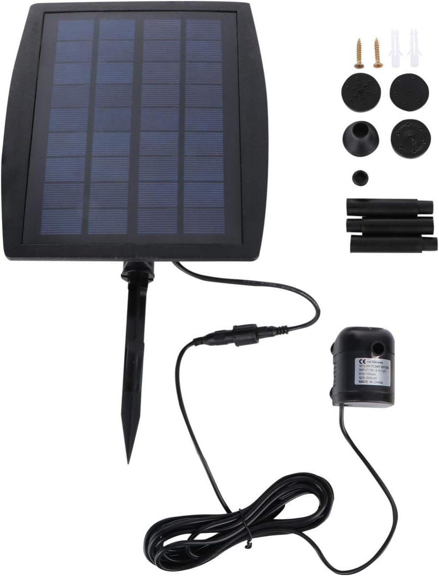 2.5w Solar Water Pump Solar Fountain Pump for Outdoor Garden Pool Aquarium Fountains Spout Flow h Easy to Install