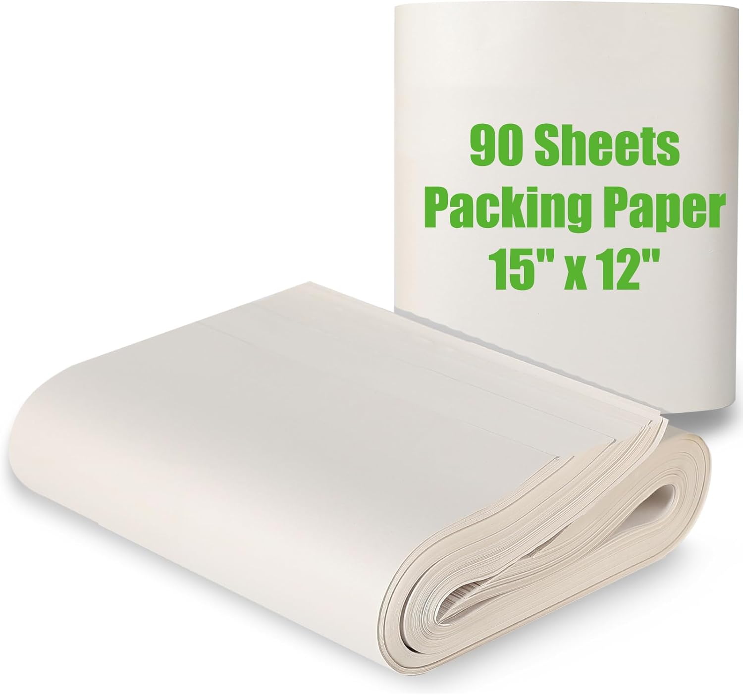 15" x 12" Packing Paper for Moving Supplies, 90 Sheets Newsprint Paper, Newspaper Wrapping Paper for Arts, Crafts, Packing Boxes for Moving, Shipping, Packaging, Packing Materials, Glasses Box Filler 15" x 12",90 Sheets White