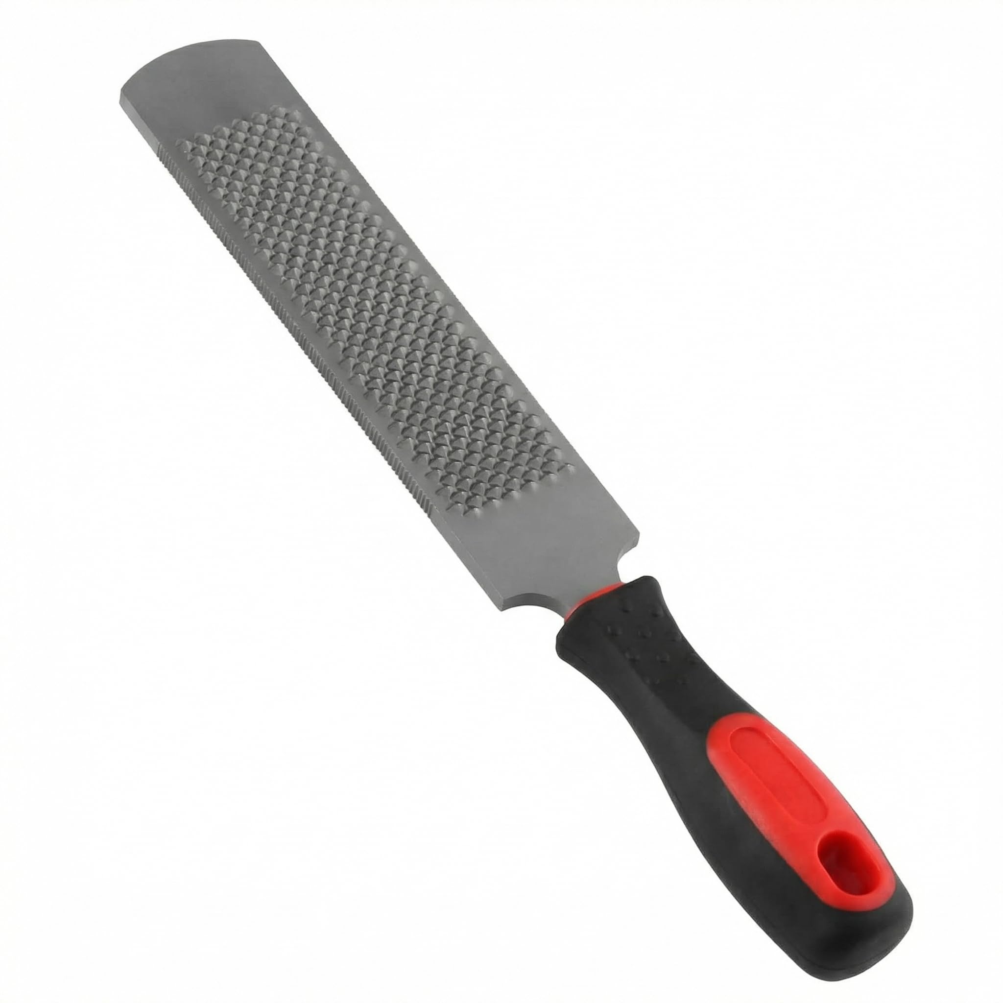 QWORK® Escofina para pezuñas de Doble Cara de 200 mm de Acero al Carbono con Mango de Goma - Herramienta para herrador
