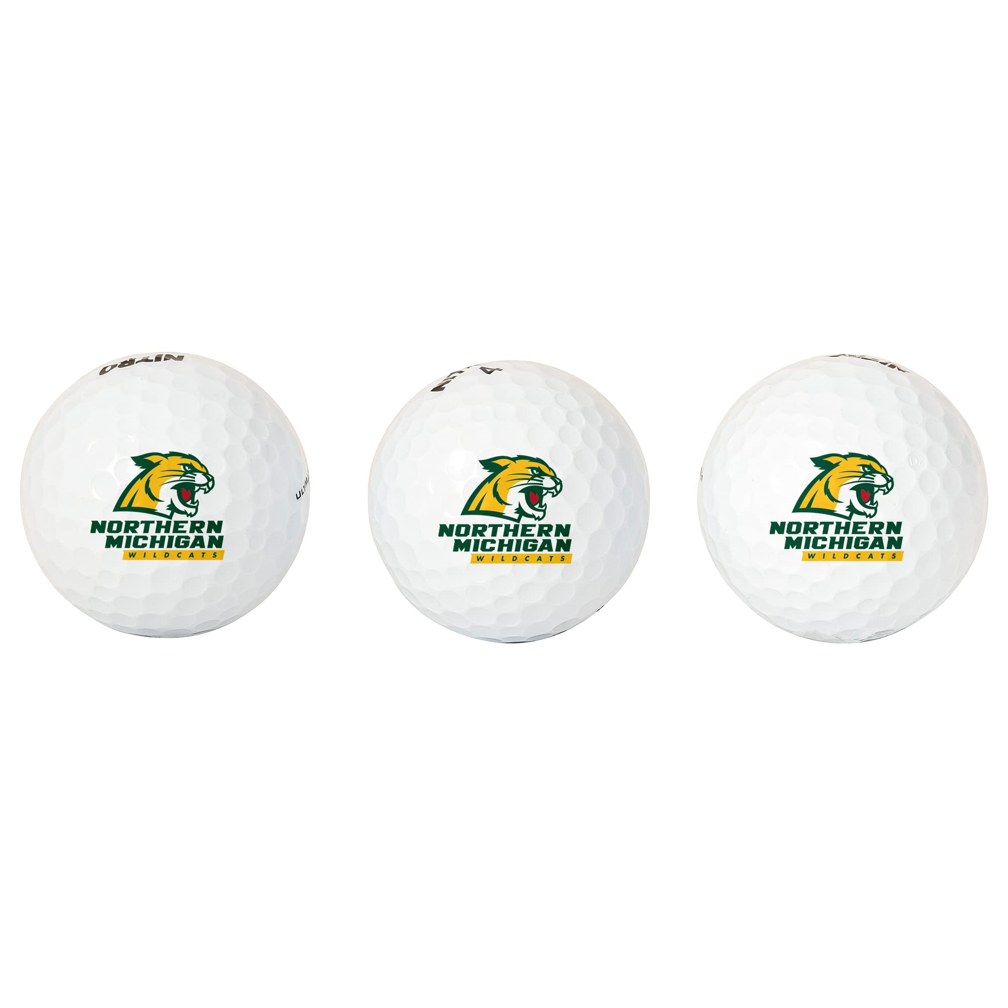 Desert Cactus Northern Michigan University Golf Balls 3 Pack – NMU Wildcats Full Color Three – Officially Licensed Sport Team Accessory (Design B)