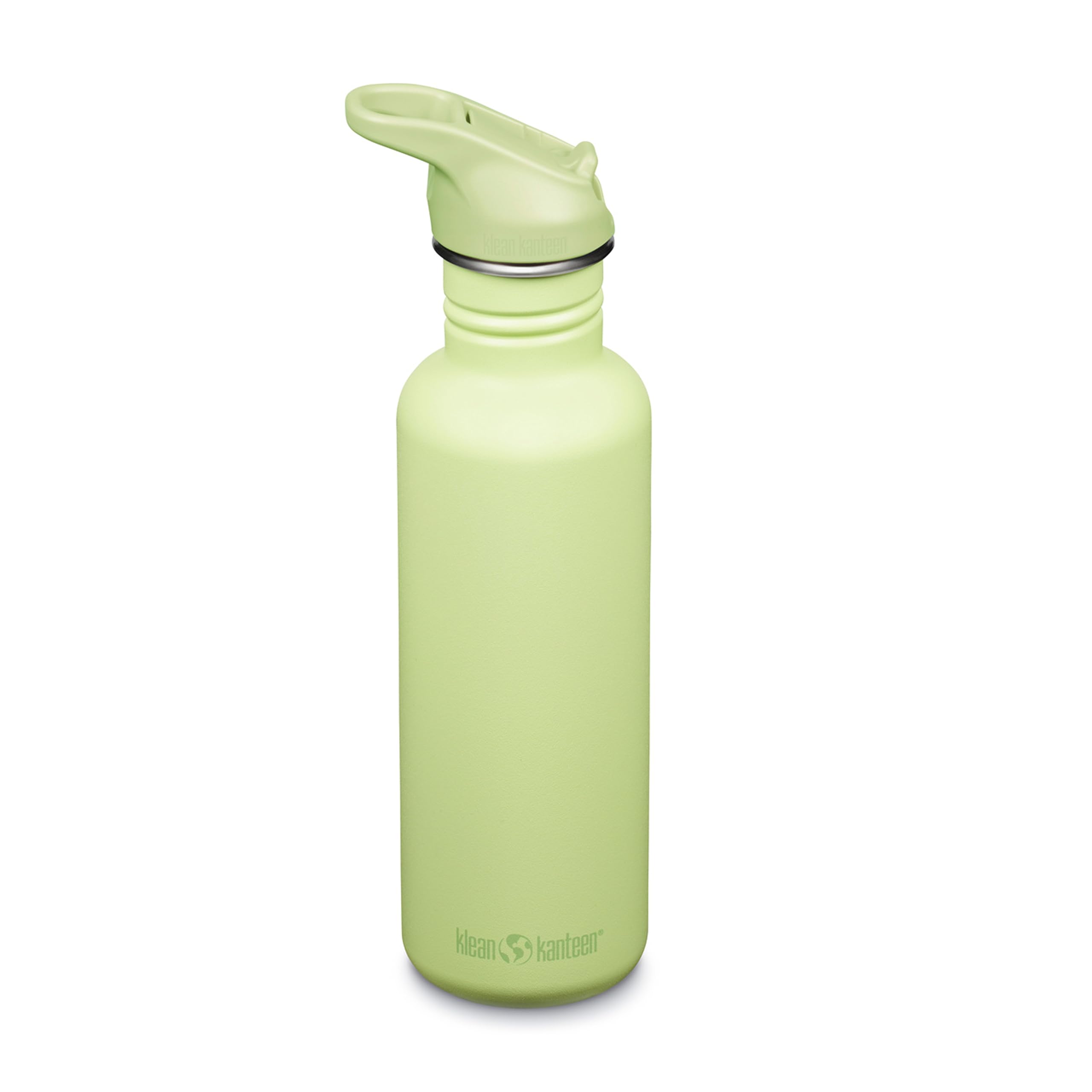 Klean Kanteen Classic Narrow (Flip Sport) 1011199 Bicycle Water Bottle with Stainless Steel Drinking Cap in Green with a Volume of 800 ml