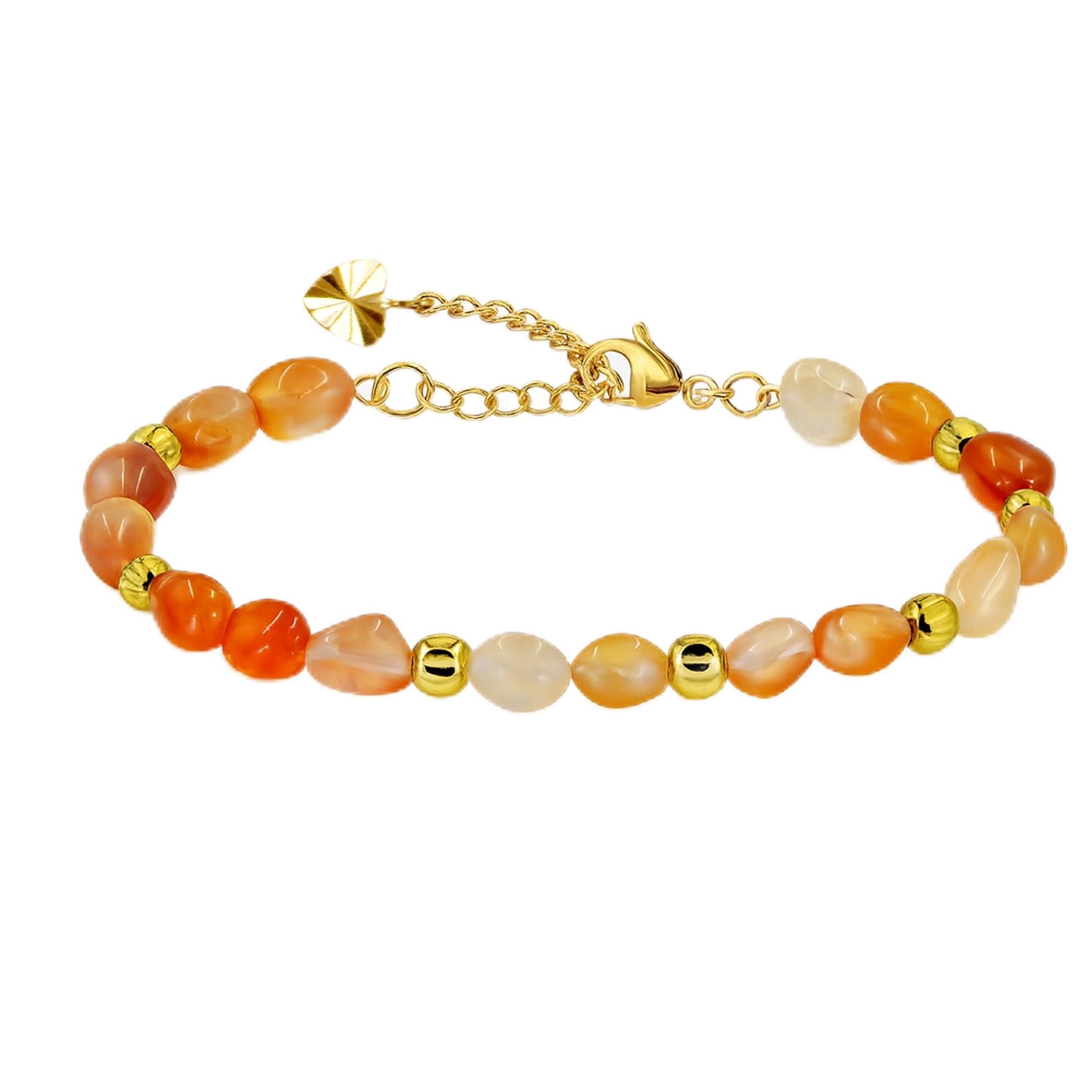 WZGWDC Unregelmäßiges verstellbares Armband aus Natursteinen mit 4 mm -Abstandsperlen – Boho-Stil-Schmuck YA5871