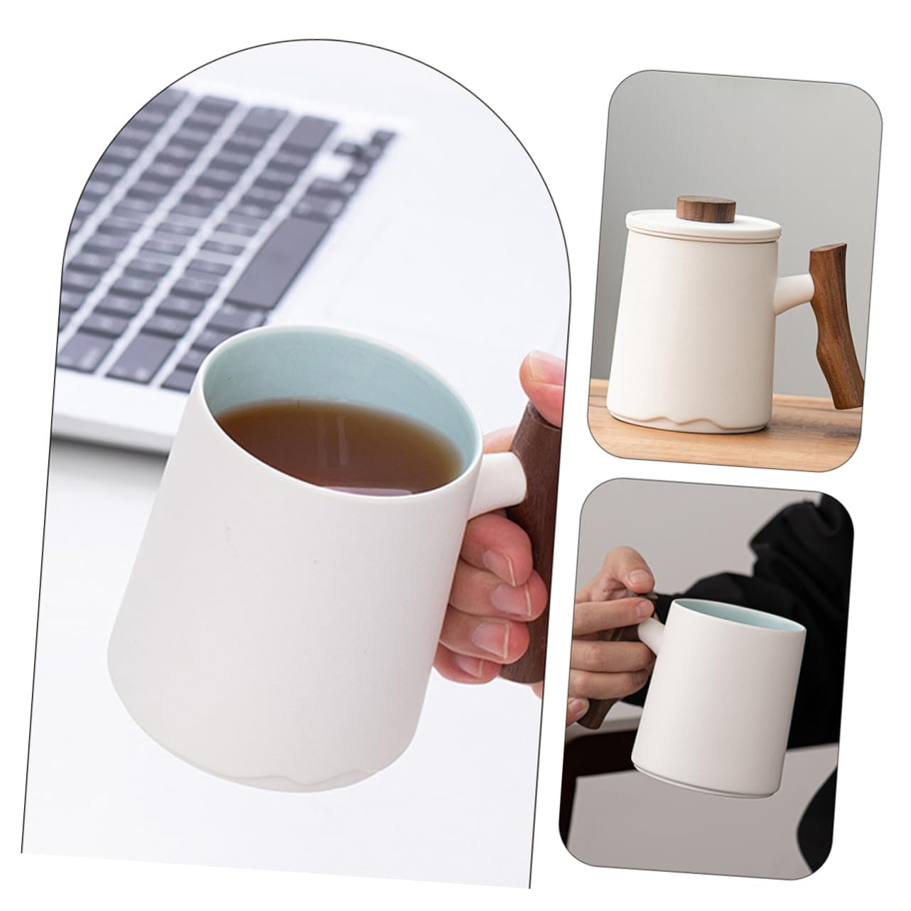 Taza De Cerámica Con Infusor y Filtro Diseño Elegante Con Mango Para Café y Té Uso Casa Oficina y Restaurante