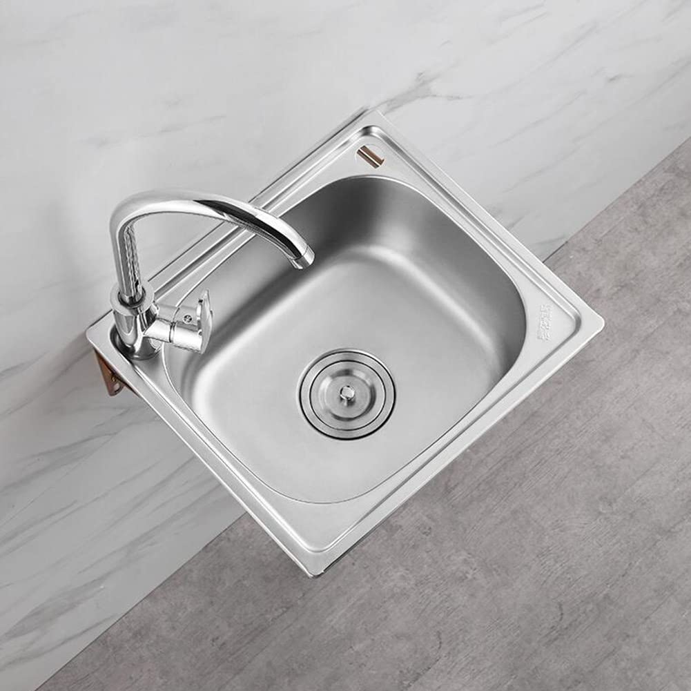 Edelstahlspüle mit Armatur, Einzelbecken, Einbauspüle, Wandmontage, Eckspüle, kleine Wohnmobil-Badezimmer, Bootswandhalterung, Wasserhahn