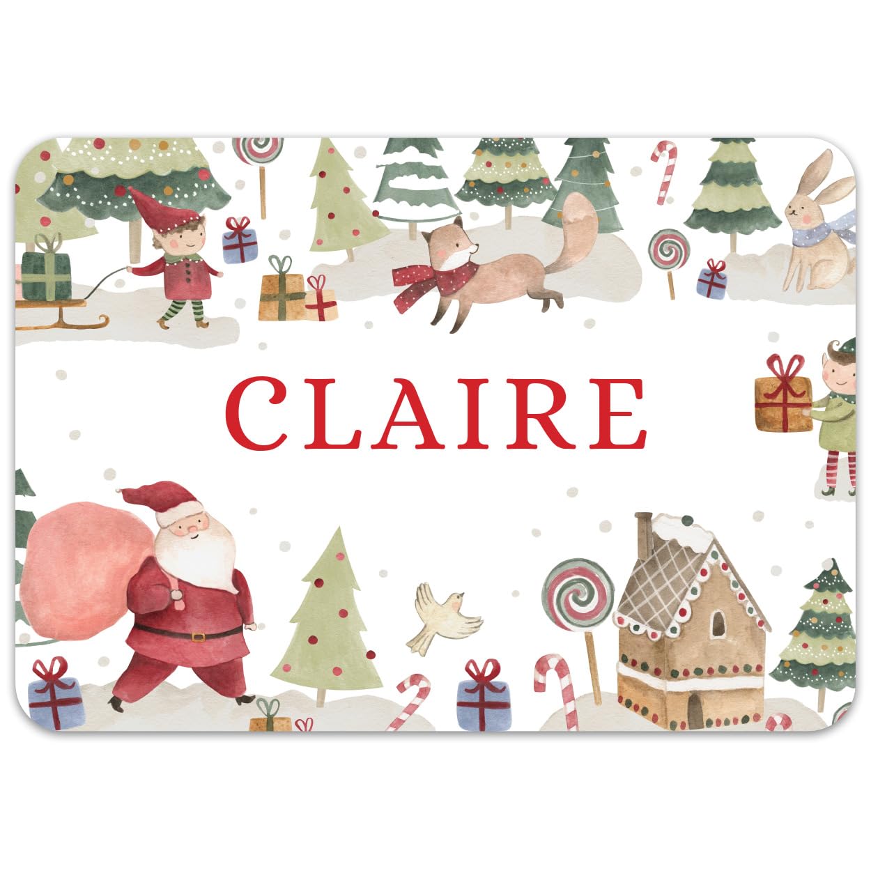 Paper Themes Personalised Christmas Placemats (Santa is Coming)
