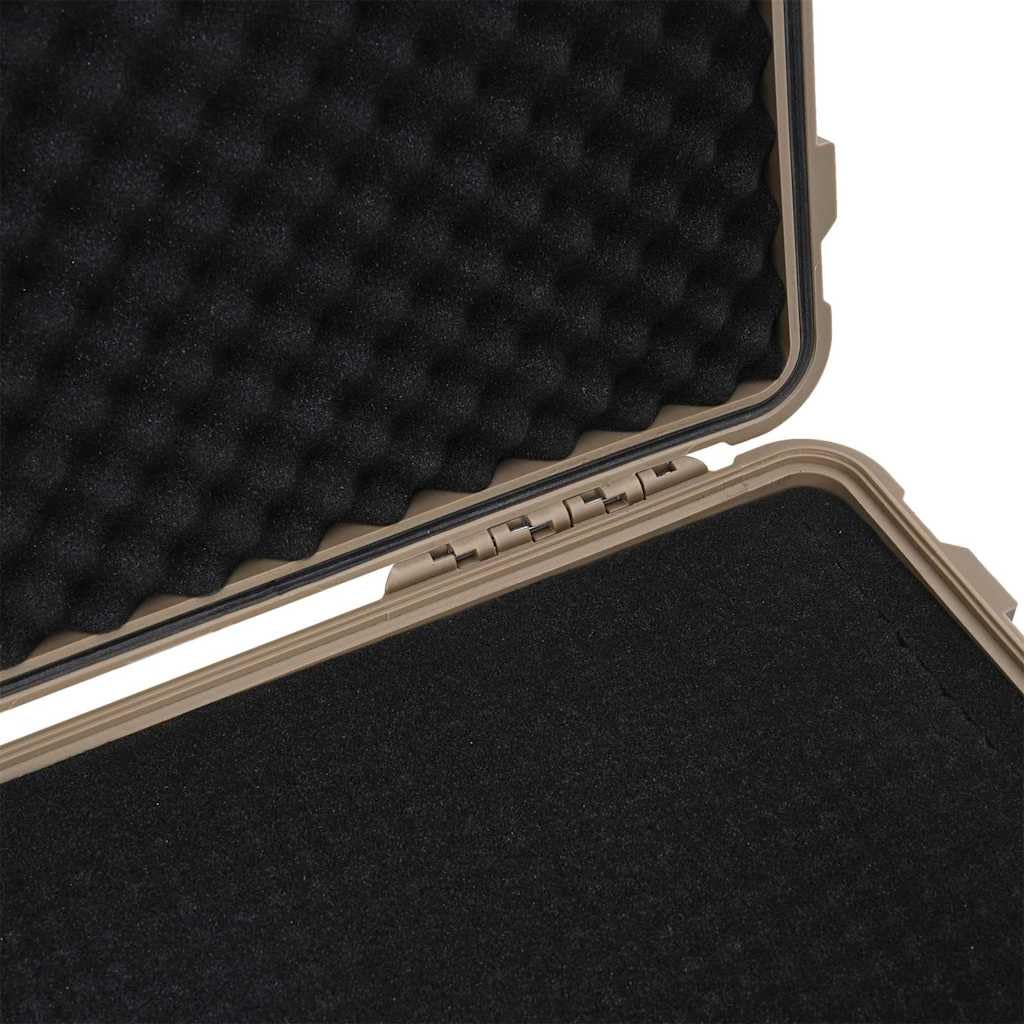 Twarda walizka piaskowa 56 x 35 x 23 cm z polipropylenu i ABS z rolkami, wodoszczelna, odporna na uderzenia, wyściełana, do elektroniki, aparatu, akcesoriów, transportu, ochrony, wnętrz