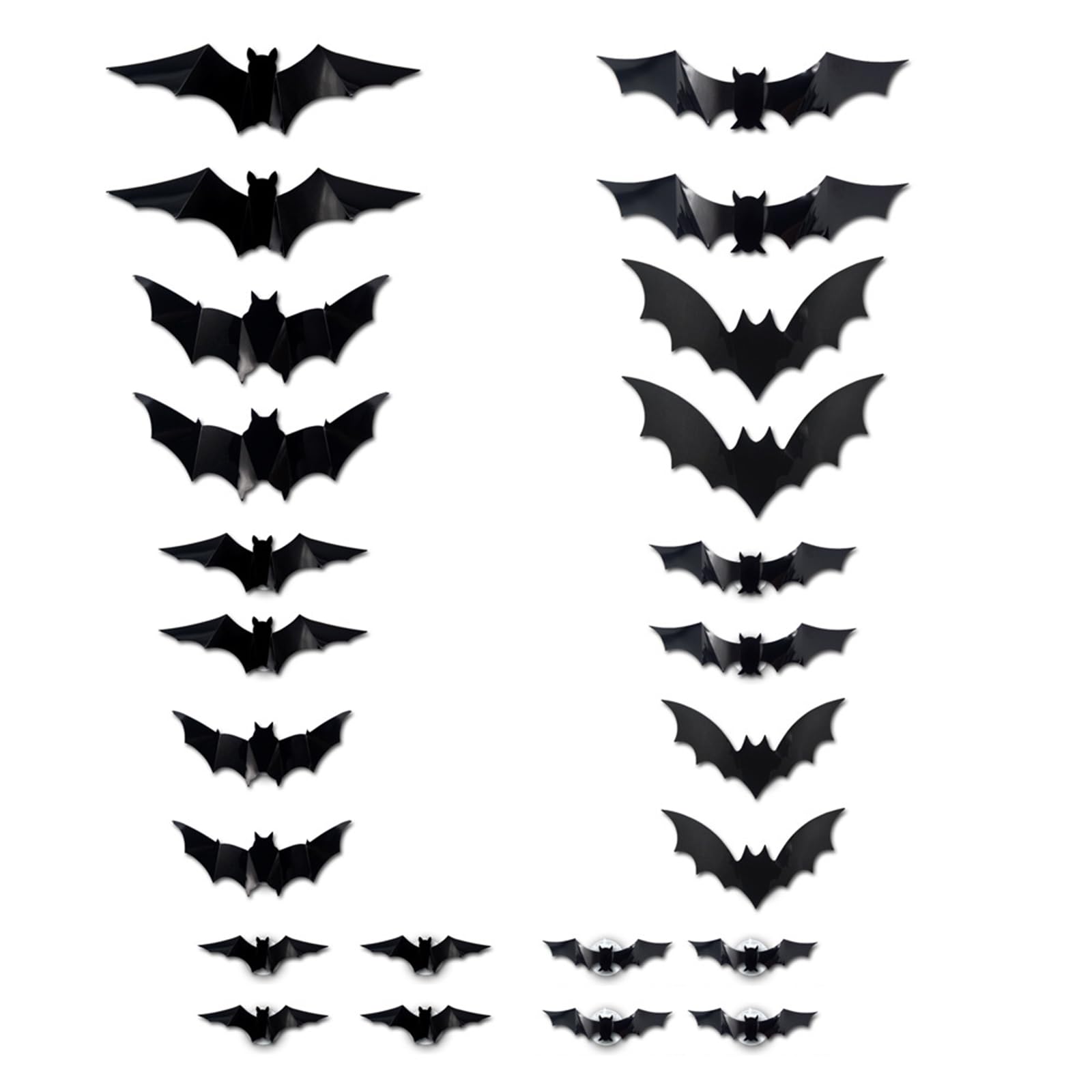 Jazuaiao Glowing Bat Clings Adhesive PVC Stickers with LED Light Realistic Wall Decals Halloween Decoration for Window Halloween Decals