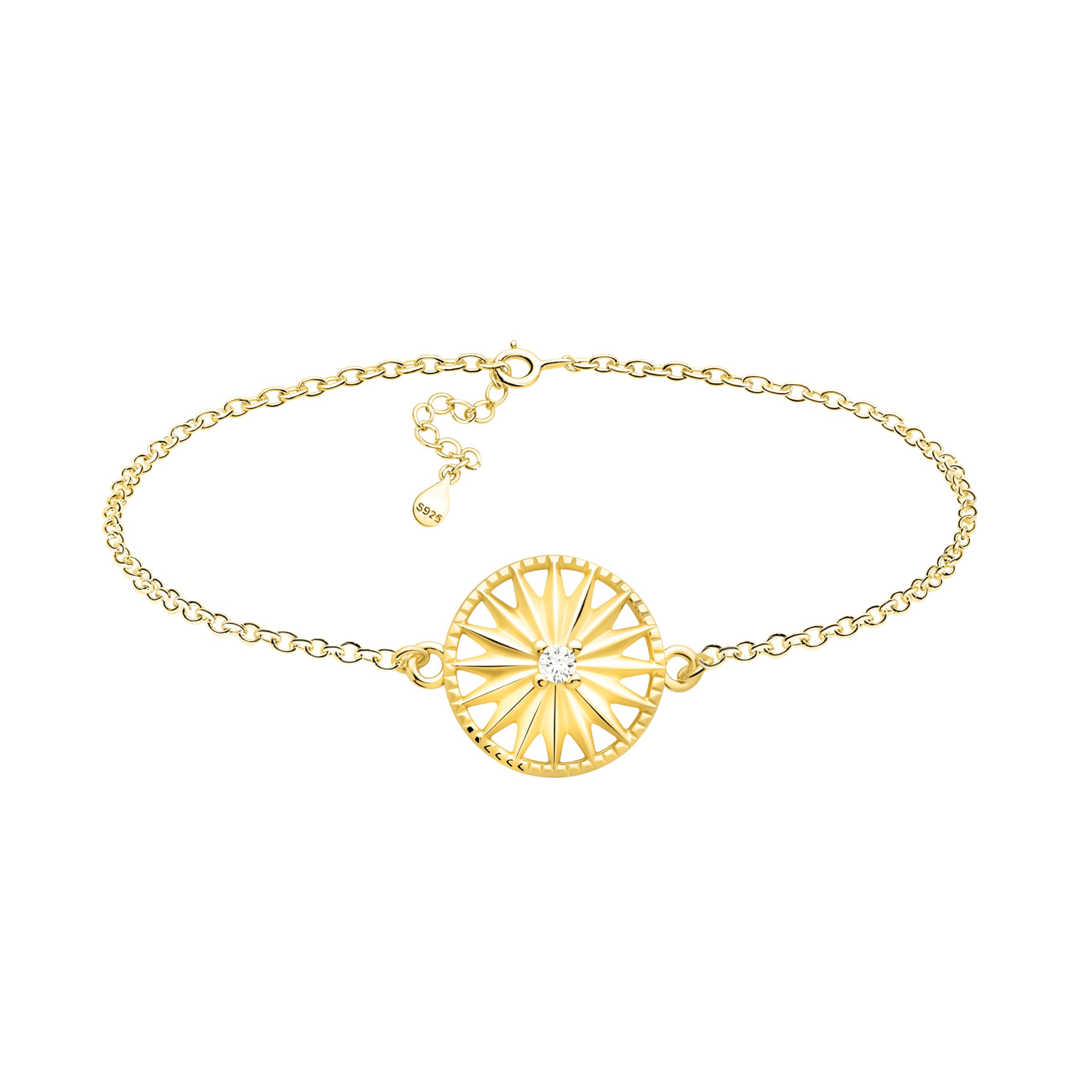 SOFIA MILANI - Bracciale Donna Argento 925 - Con Zirconi - Ciondolo Sole Cerchio