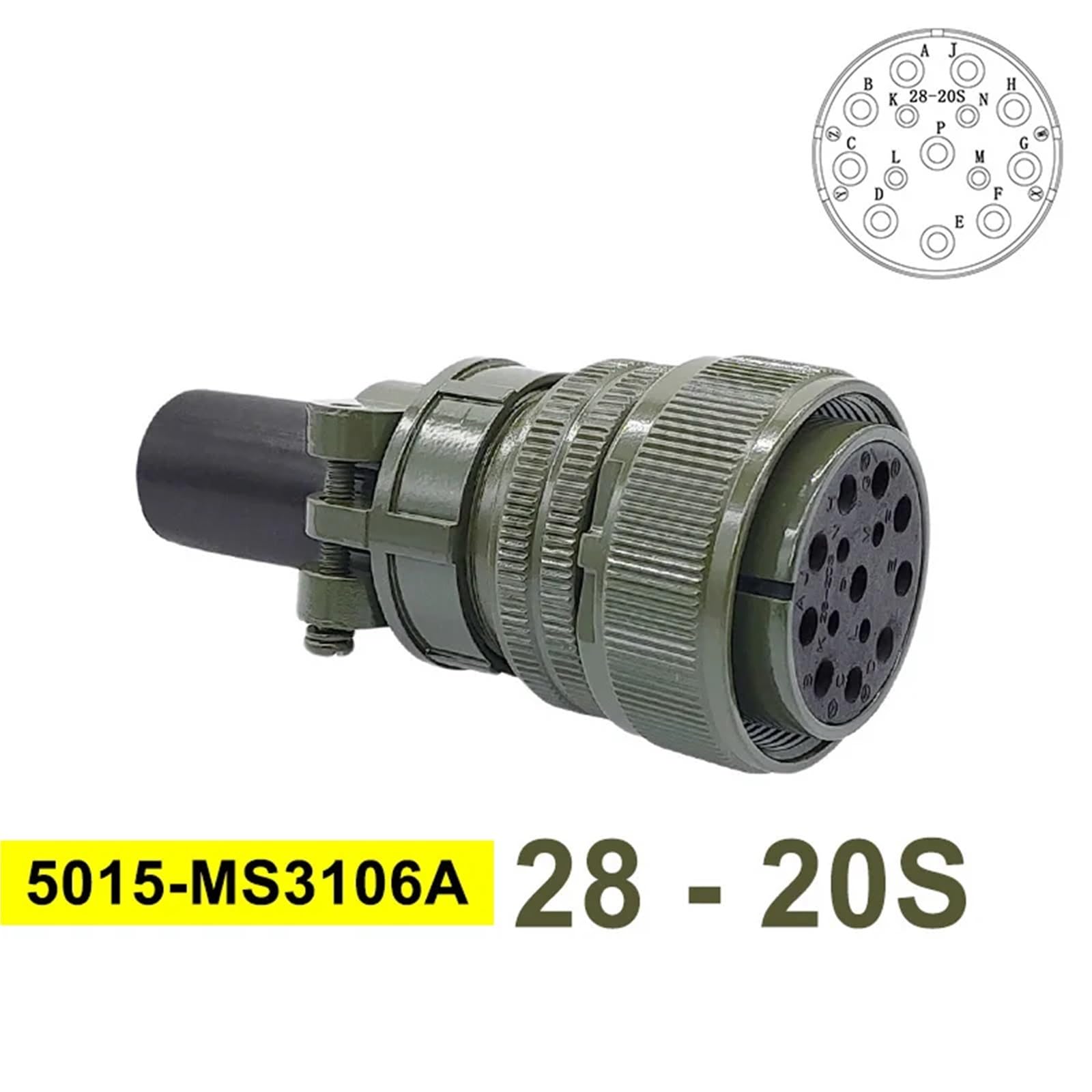 Connecteurs MIL STD 5015 circulaires MIL-C 28-3 28-16 28-20 Socket MS3102A MS3106A MS3108A 1 pièce (prise 3106 28-20S)
