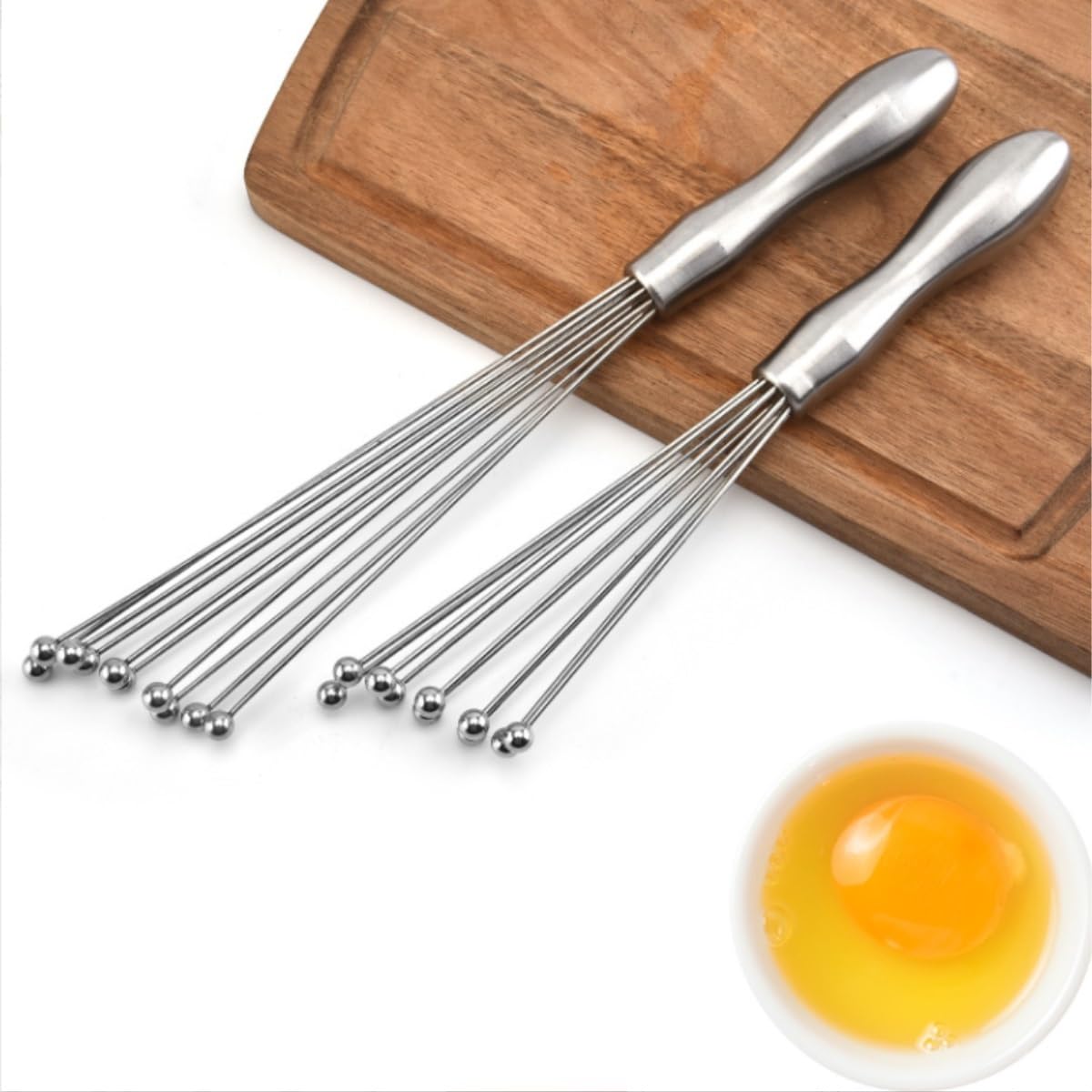 Varillas Cocina Espumador De Leche Batidor De Bolas De Acero Inoxidable, Mezclador Manual, Herramientas De Cocina For Hornear, Salsa, Crema, Huevos Batidora De Leche(12inch)