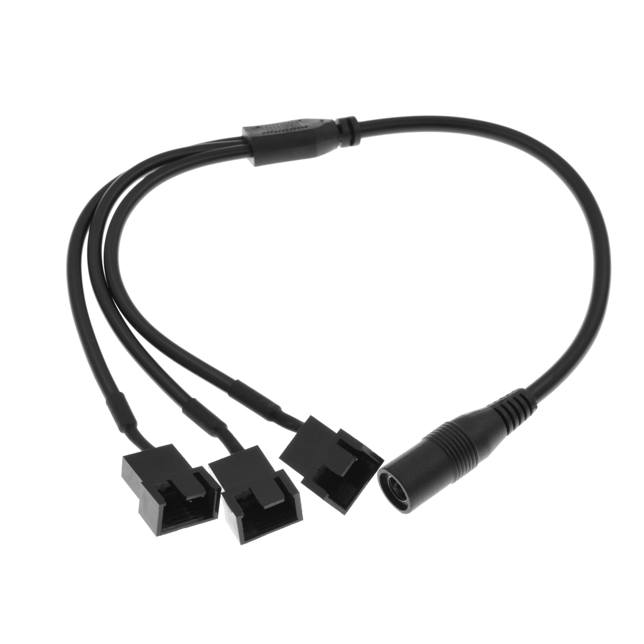 YiKaiEn DC Power Supply Plug to 4-Pin 3-Pin PC Fan Power Adapter DC 5.5 x 2.1mm Female Cable Computer Cooler Cooling Fan Splitter Power Cable 14.5inch