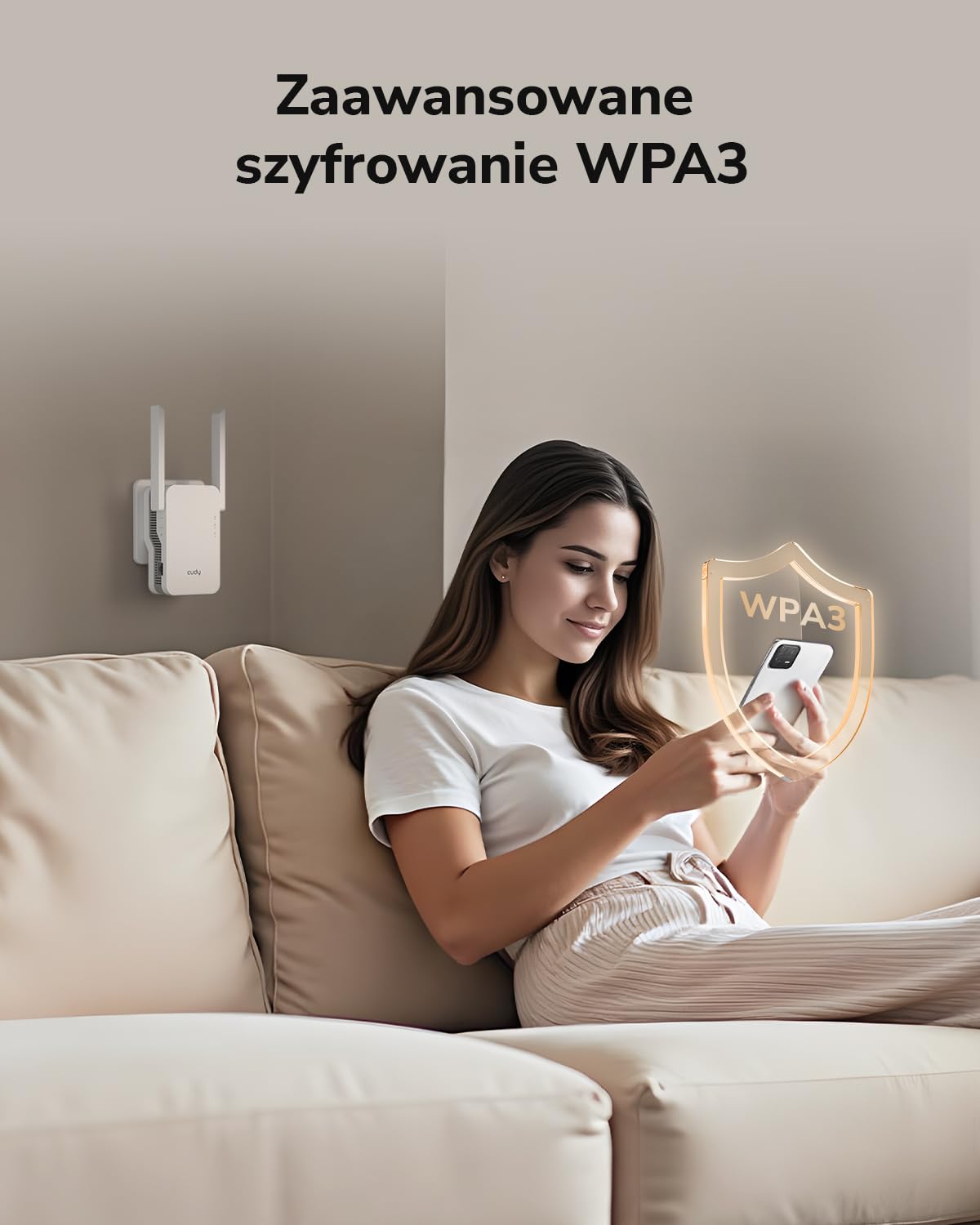Cudy BE3600 Dwuzakresowy wzmacniacz sygnału Wi-Fi 7 z portem Gigabit Ethernet, punktem dostępu, konfiguracją aplikacji, obsługą Cudy Mesh i obsługą aplikacji, RE3600