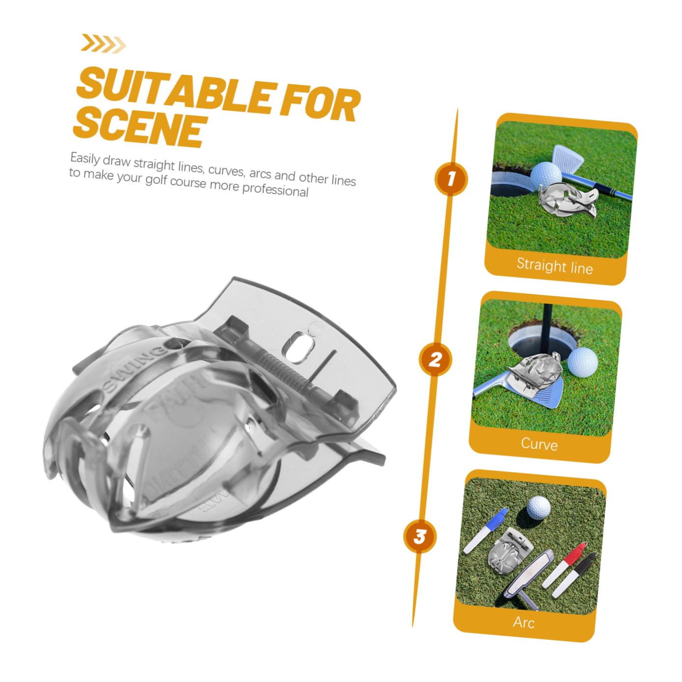 TOYANDONA Pennarello da Golf Pennarello per Pallina da Golf marcatori marcatura allineamento Stampino a Sfera indicatore del Morsetto a Sfera Fornitura di Golf ABS