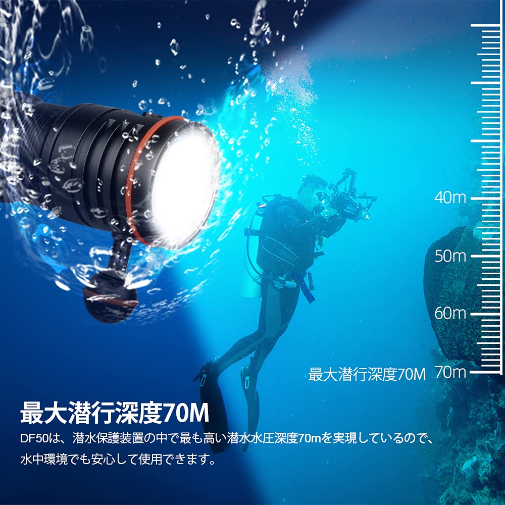 TrustFire DF50 スキューバダイビングフラッシュライト 水中ライト Amazon.co.jp: TrustFire DF50 スキューバダイビングライト 6500