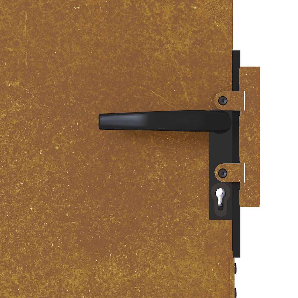 vidaXL Puerta de jardín Acero corten 85x75 cm, Puerta de Metal, Puerta de jardín Delantera, Puerta de jardín con Cerradura, Puerta de Acero