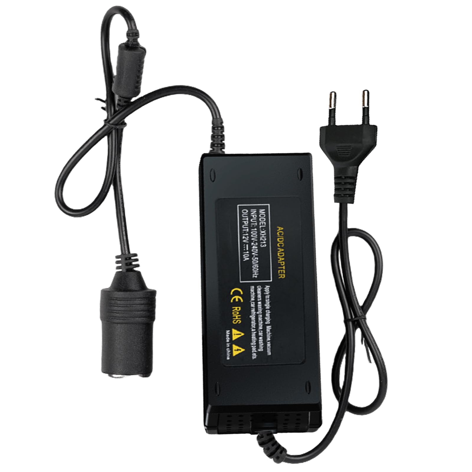 15A 180W AC à DC Adaptateur Converter 230V vers 12V, Transformateur Adaptateur d’Alimentation, Prise Allume-Cigare Secteur pour Voiture, Réfrigérateur, Aspirateur, Gonfleur de Pneu, Glacière Auto