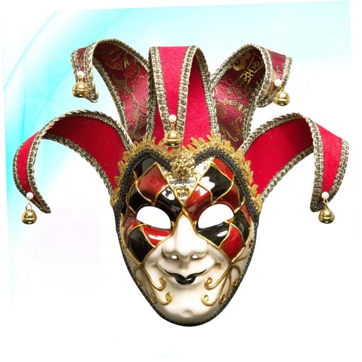 ABOOFAN Máscara Veneciana Roja de Cara Completa para Disfraz de Carnaval Fiesta de Máscaras para Eventos Temáticos de Halloween o Fiestas de Disfraces