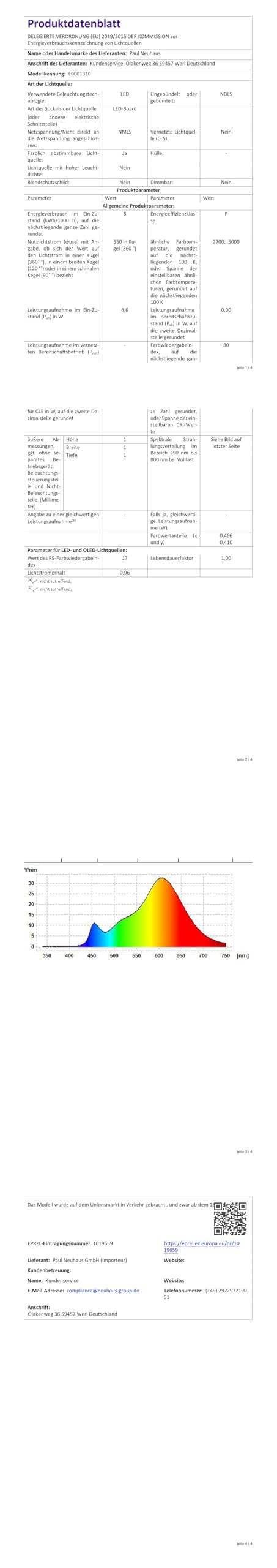 Paul Neuhaus Q-MIA Smart Home LED-Wandleuchte Up & Down RGB CCT, dimmbar | Up & Down Lichteffekt, Alexa kompatibel, RGB CCT Farbwechsel, dimmbar