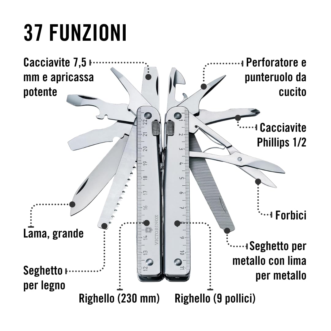 Victorinox Swiss Tool X Plus Multitool - 37 Funzioni - Pinze e Fodero