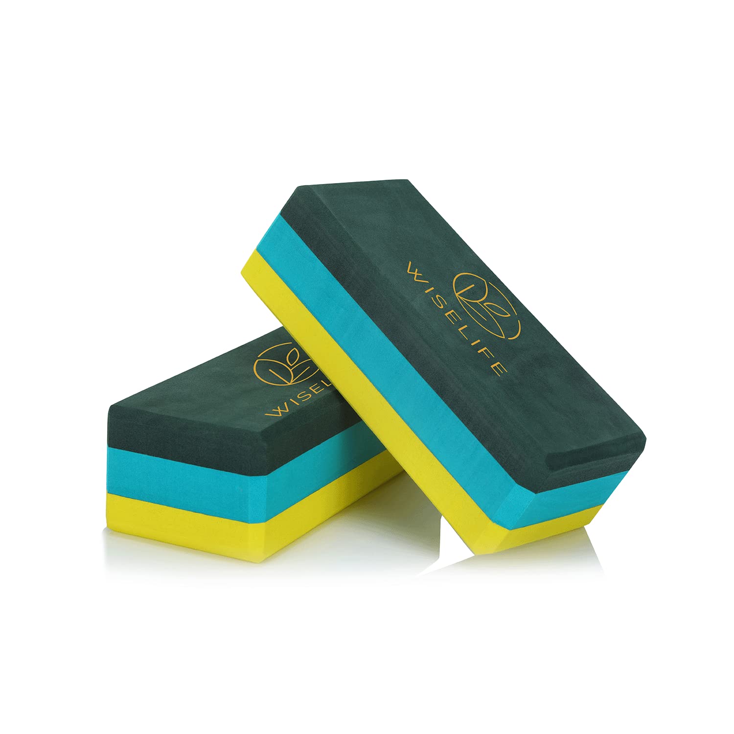 WiseLife Pro Yoga Block | Yoga Brick (Regular Size), High Density Premium TPE Foam Material, Soft Surface, Triple Layer for Optimum Balance, Support & Cushion (Pair, Green Yellow) (B0BFBF7KB4) Amazon Price History, Amazon Price Tracker