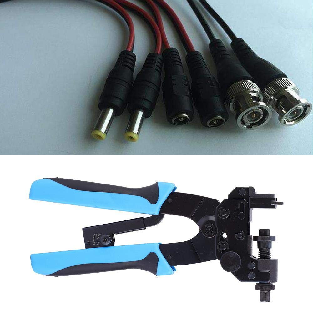 Pinza a Crimpare per Connettori F/BNC, Regolabile per Cavo Coassiale, Acciaio per Utensili con Impugnatura Ergonomica in PVC, Alta Precisione per Installazione Reti TV e Internet
