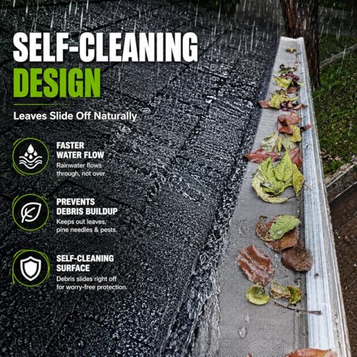 Image of Gutter Guards 6 Inch, Stainless Steel Micro Mesh Gutter Screen, 48 FT
