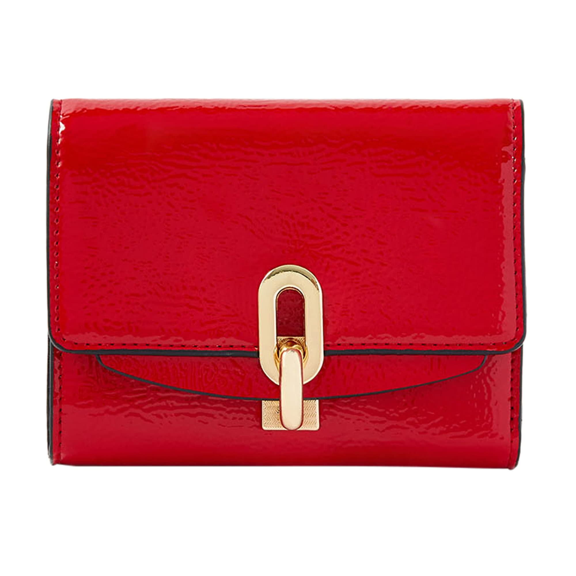 accessorize London Women's Faux Leather Patent Lock Wallet Purse-picture-33