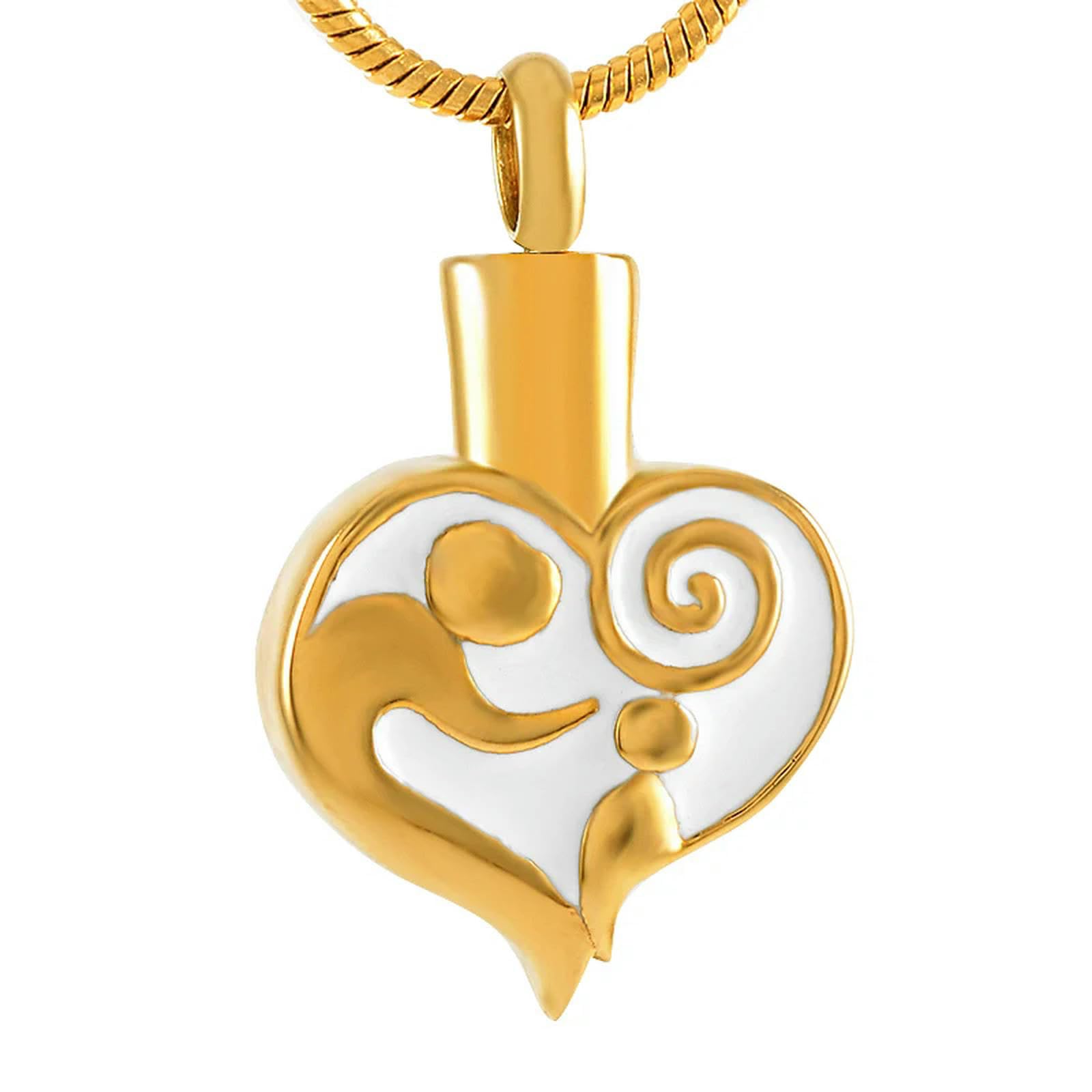 Collar de cenizas con colgante de corazón de acero inoxidable para recuerdo conmemorativo de madre