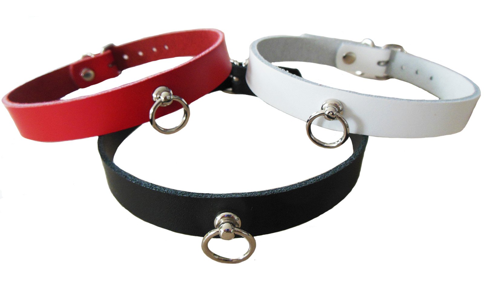 Collare BDSM Gotico – Choker In Pelle Rossa Con Anello O - Foto 10