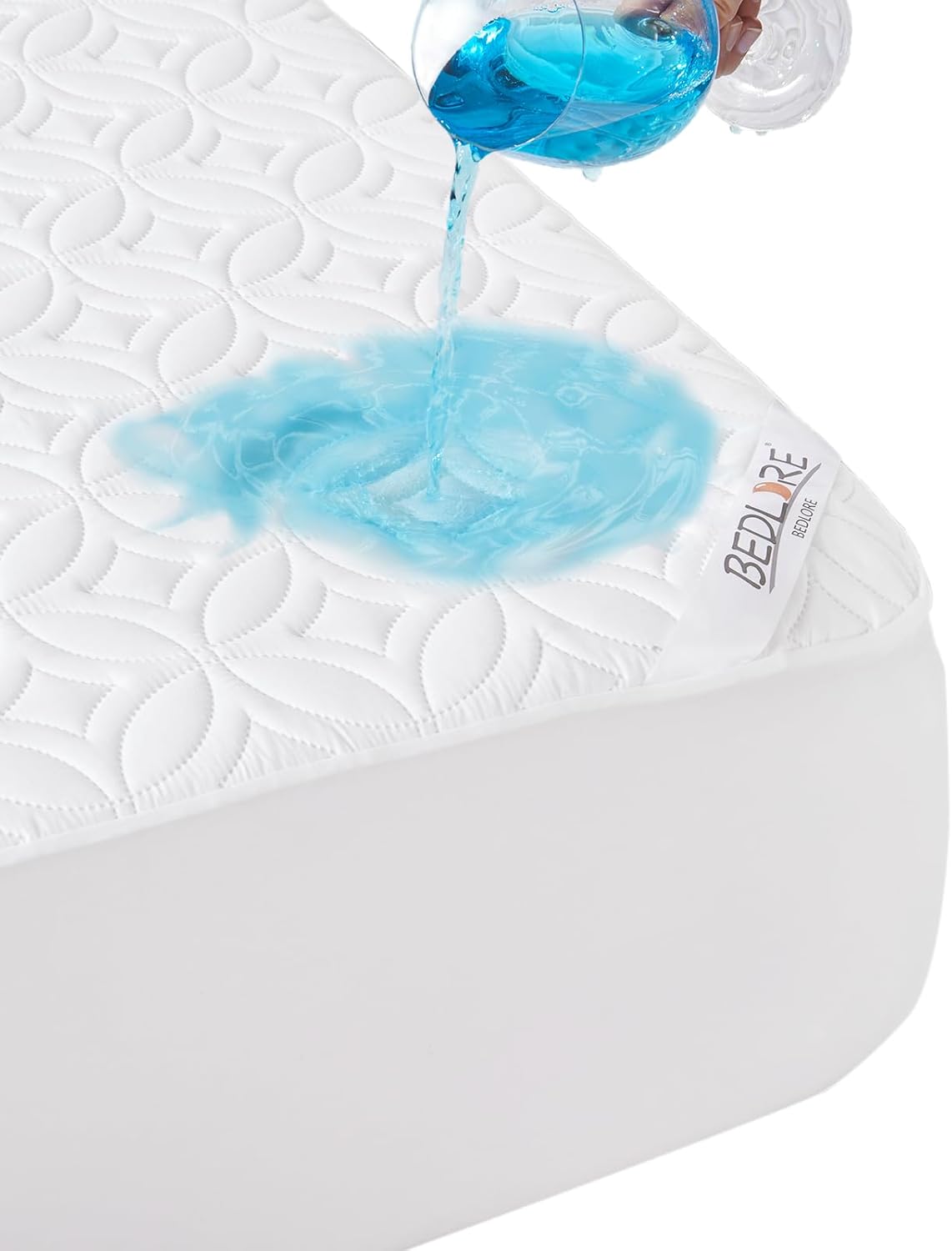 BEDLORE Waterproof Mattress Protector, King Size Noiseless Mattress Pad with Deep Pocket 6"-18" Depth, Soft Breathable Bed Mattress Cover Washable for Home, Bedroom, Hotel (White)