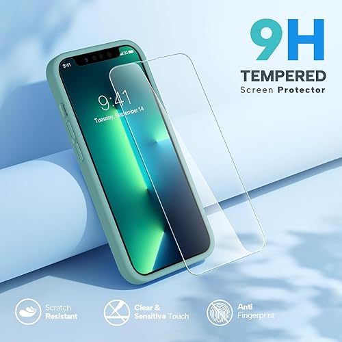 Miniatura 1201 de Miracase - Funda diseñada para iPhone 11 con protector de pantalla, funda de goma de silicona líquida, protección total contra caídas y a prueba