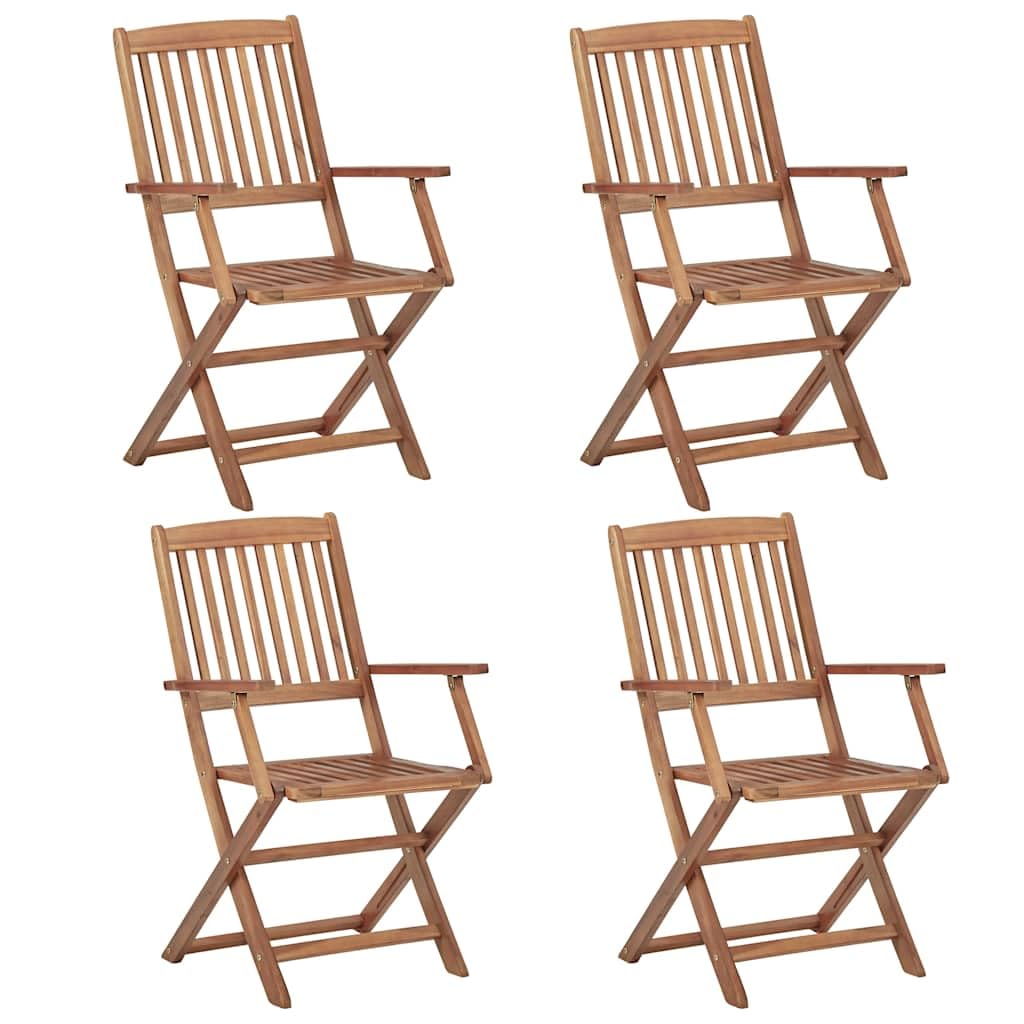 vidaXL 4X Madera Maciza de Acacia Sillas de Jardín Plegables Sillón Exterior Balcón Terraza Patio Asiento Butaca Muebles Mobiliario