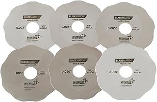 MICROJIG AS-6 Bladematch Arbor Shims, Table Saw Alignment Accessories, Calibration Tool, Small, Stainless Steel