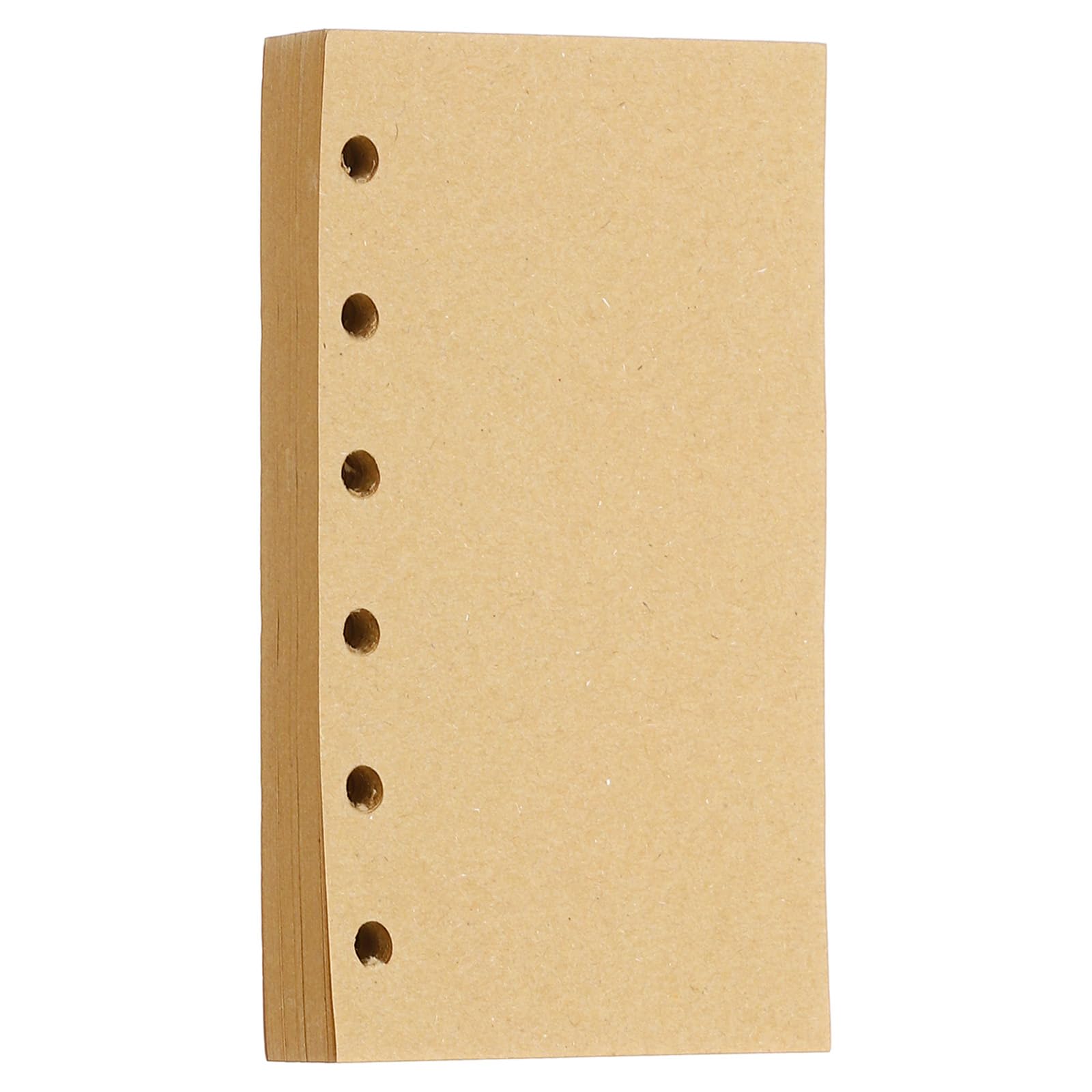 PATIKIL Papier kraft A7 non ligné rechargeable 6 trous 80 feuilles Beige