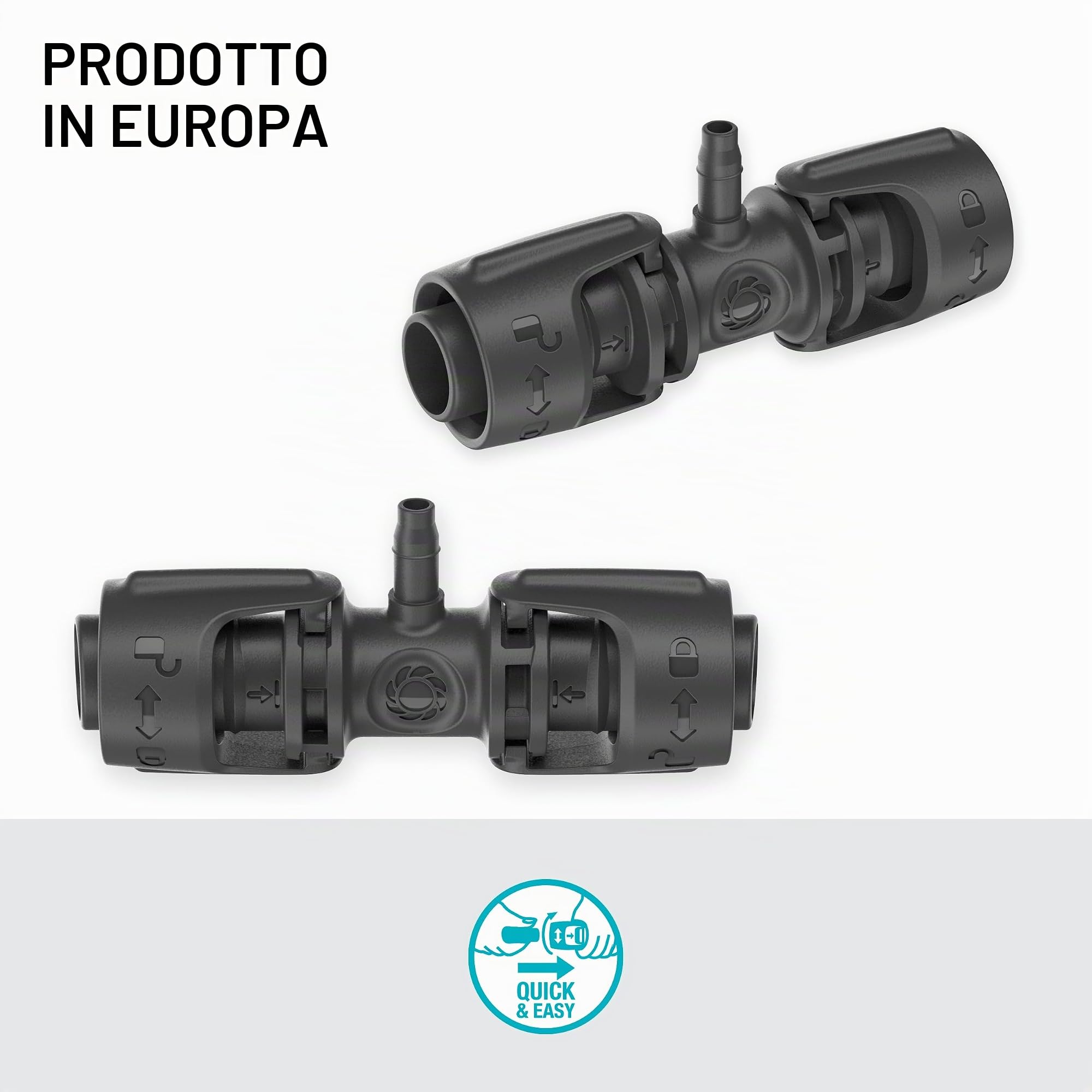 Gardena Micro-Drip-System Raccordo di riduzione a T: pratico raccordo a T per passare da un tubo da 13 mm a uno da 4,6 mm, tecnica di collegamento Quick & Easy, riutilizzabile (13204-20)
